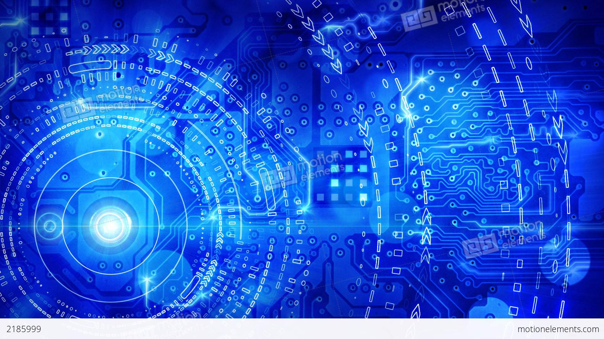 Blue Computer Circuit Board Background Loop Stock Animation | 2185999