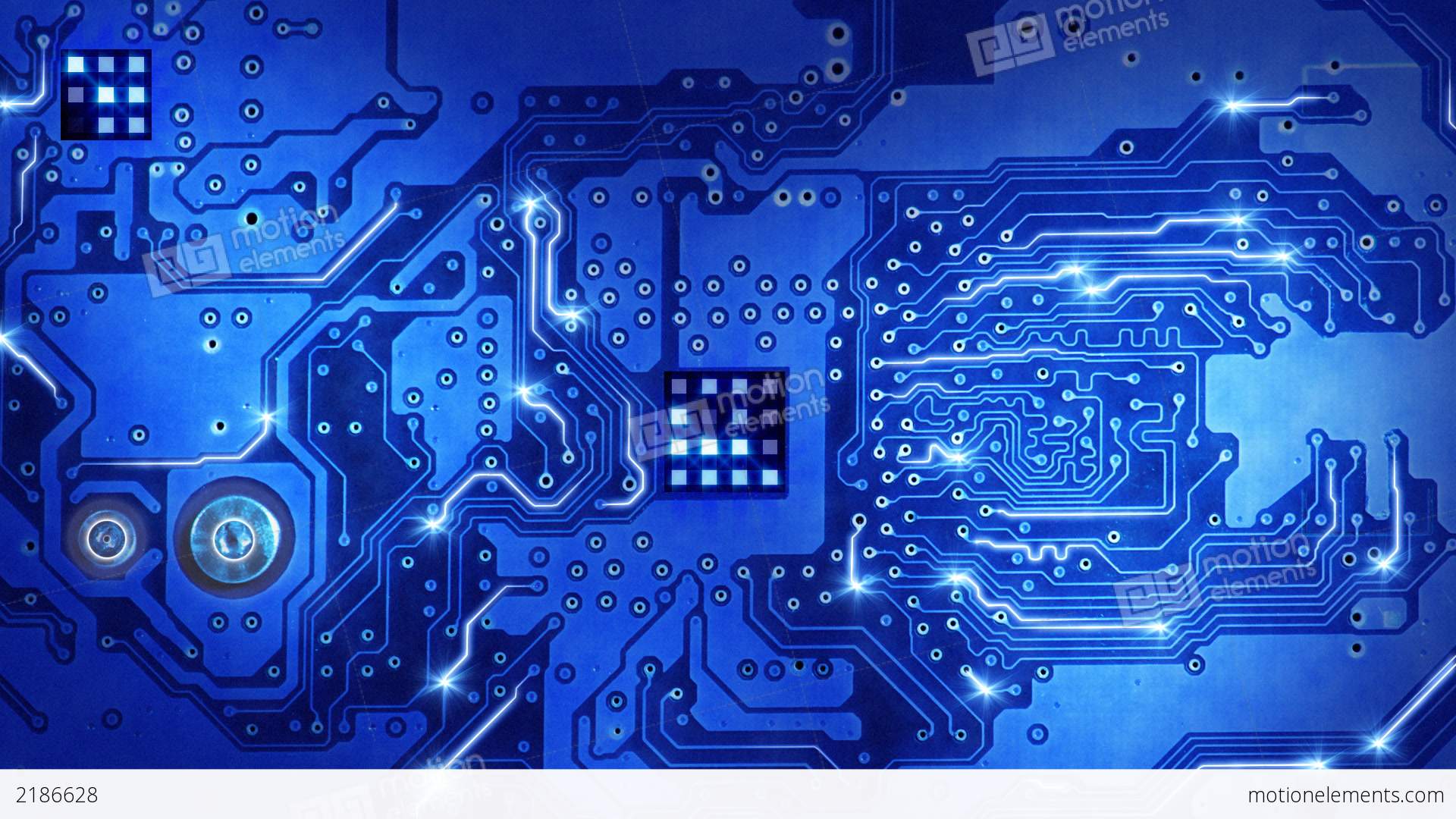 Computer Circuit Board Blue Loopable Background Stock Animation ...