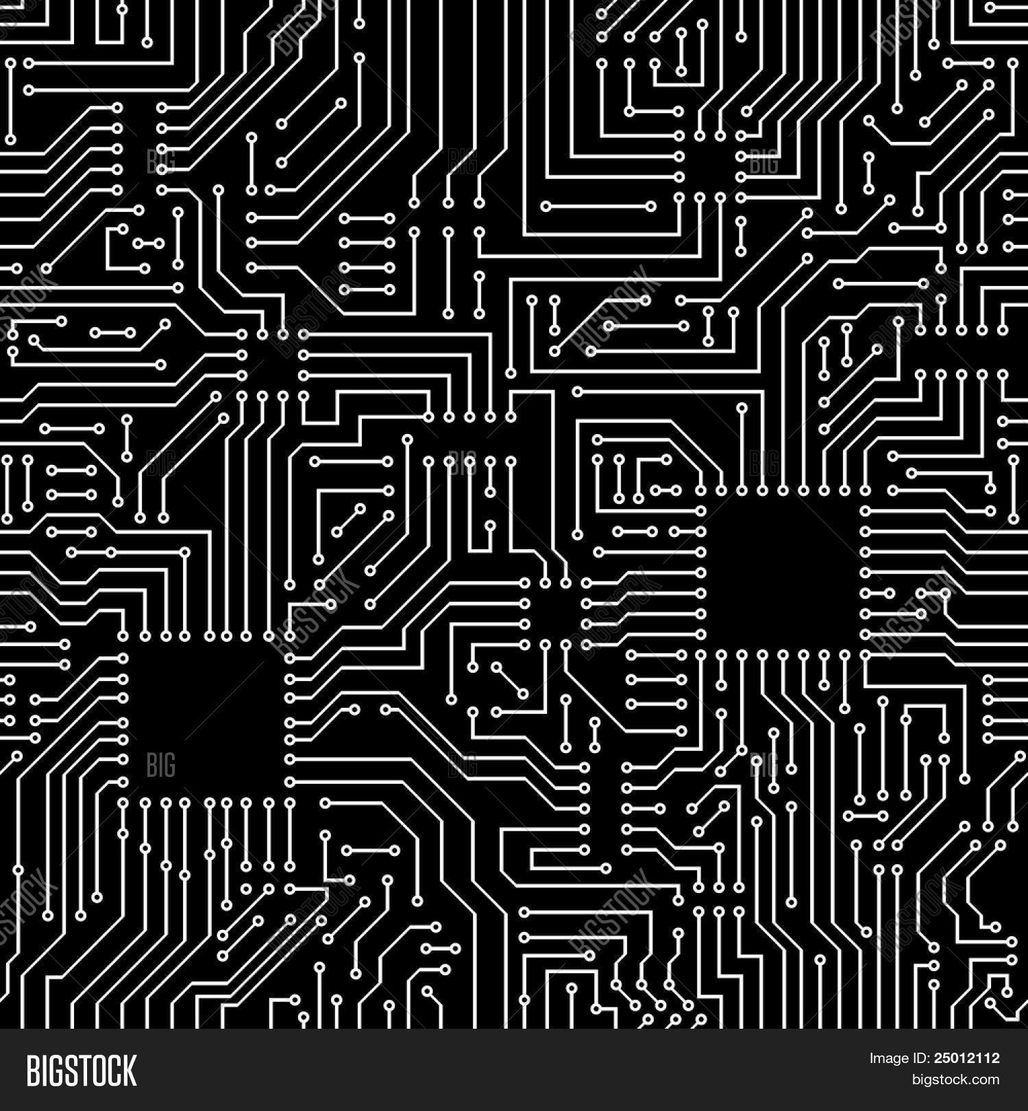Seamless Pattern. Computer Circuit Vector & Photo | Bigstock