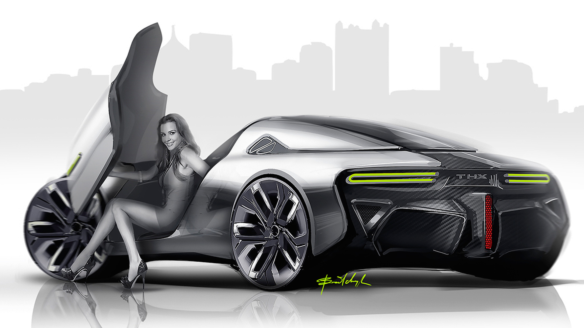 THX sports car concept previews a next-generation EV