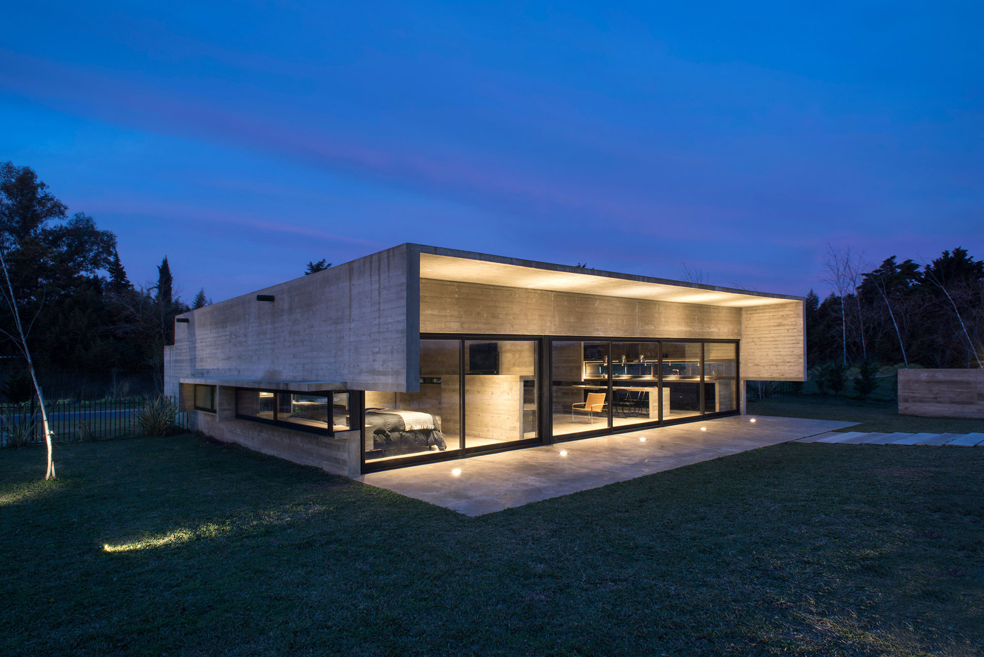 Spectacular Concrete House Surrounded by Fields and Vegetation