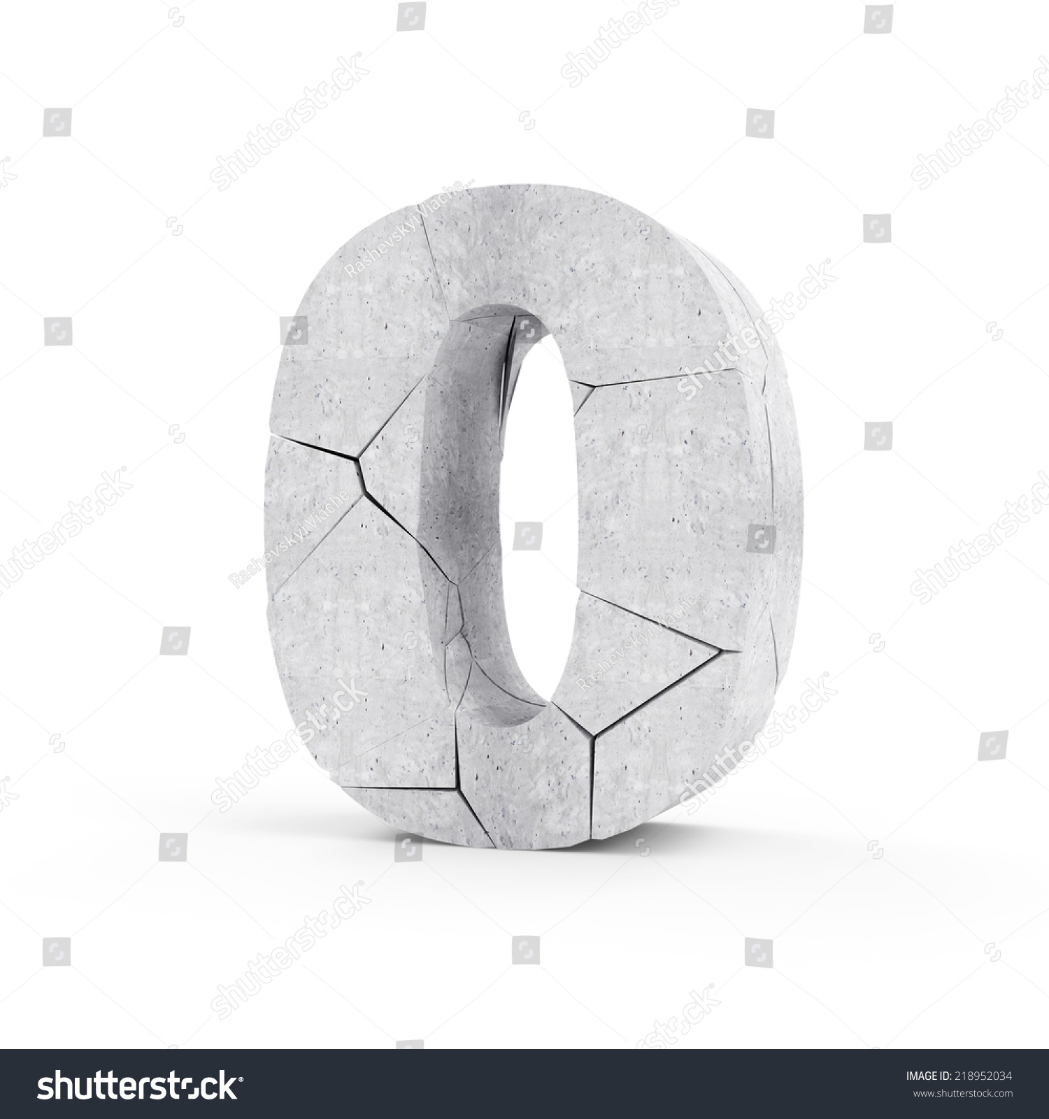 Broken Concrete Numbers Isolated On White Stock Illustration ...