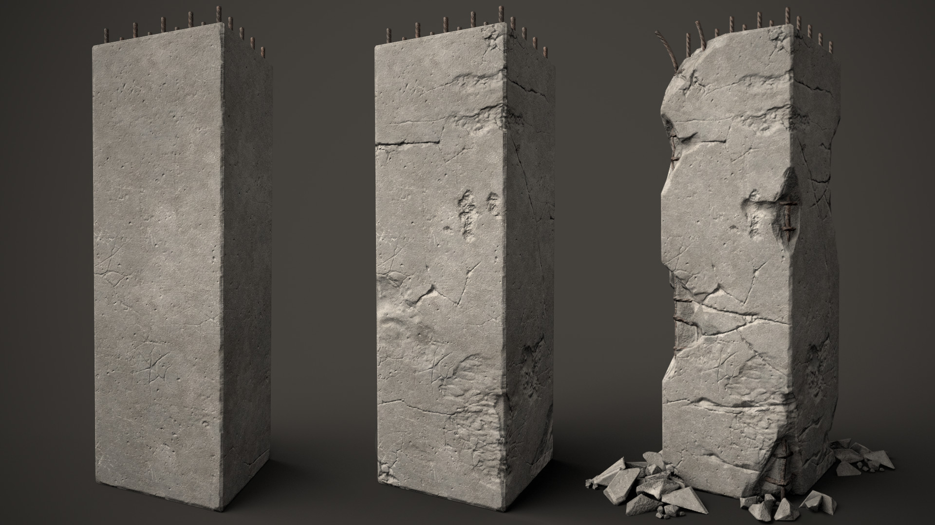 ArtStation - Damaged Concrete Pillar, Rupert Levin