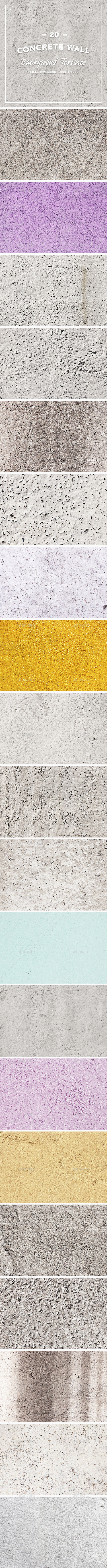20 Concrete Wall Background Textures by webcombo | GraphicRiver