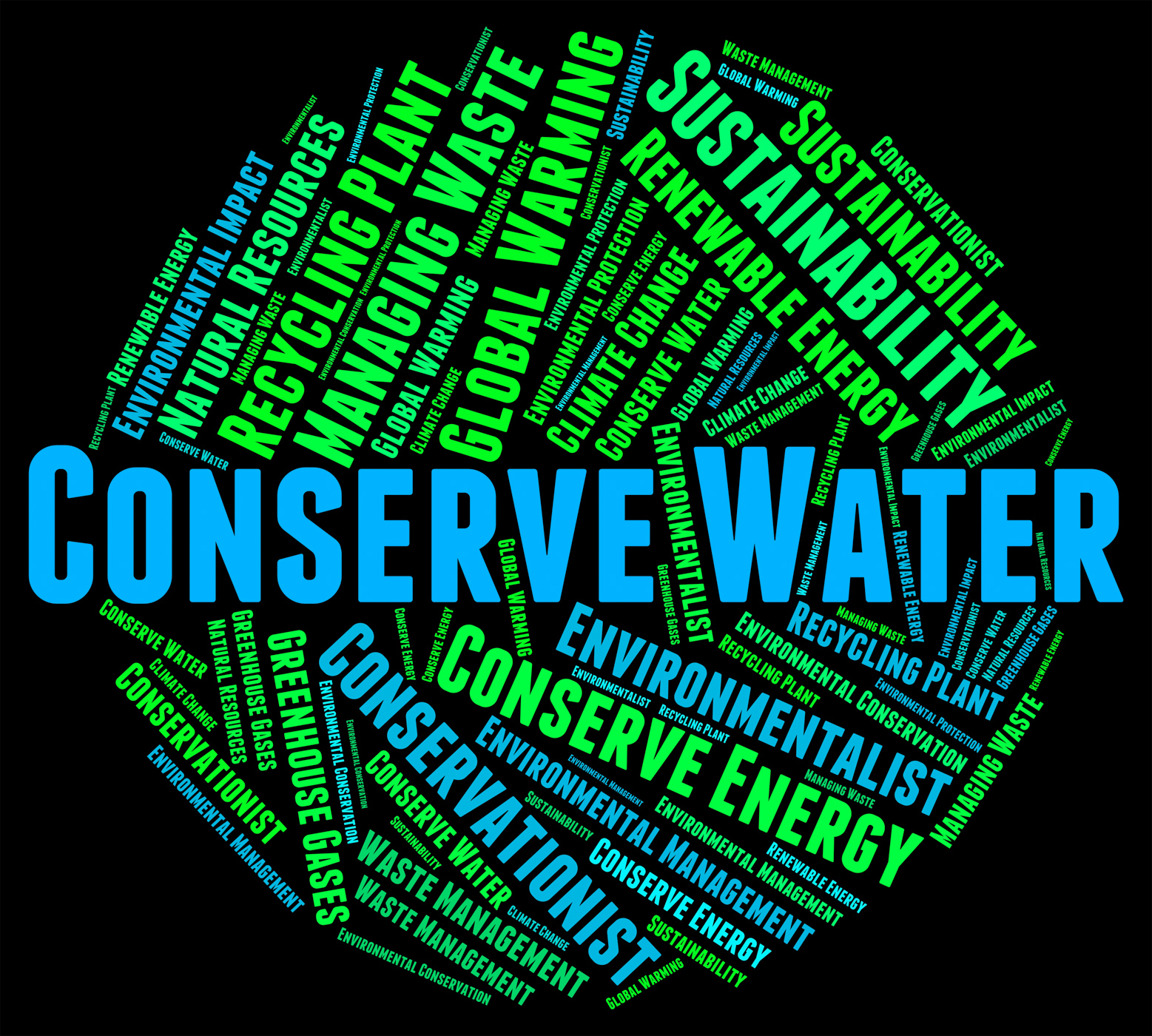 Conserve water represents preserve aqua and save photo