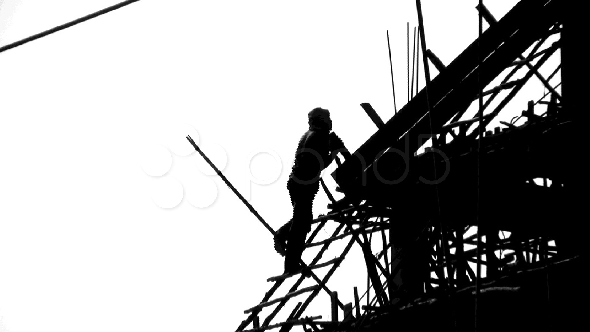 Video: CONSTRUCTION WORKER SILHOUETTE Industry Site Building ...