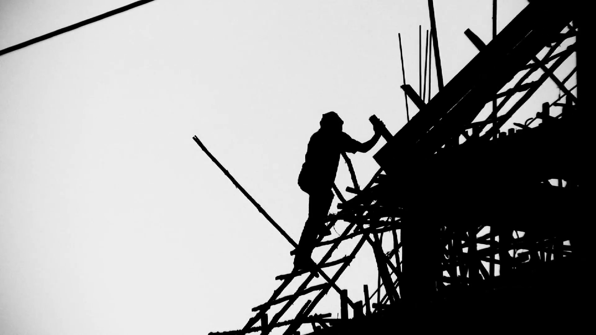 CONSTRUCTION WORKER SILHOUETTE Industry Site Building Development ...
