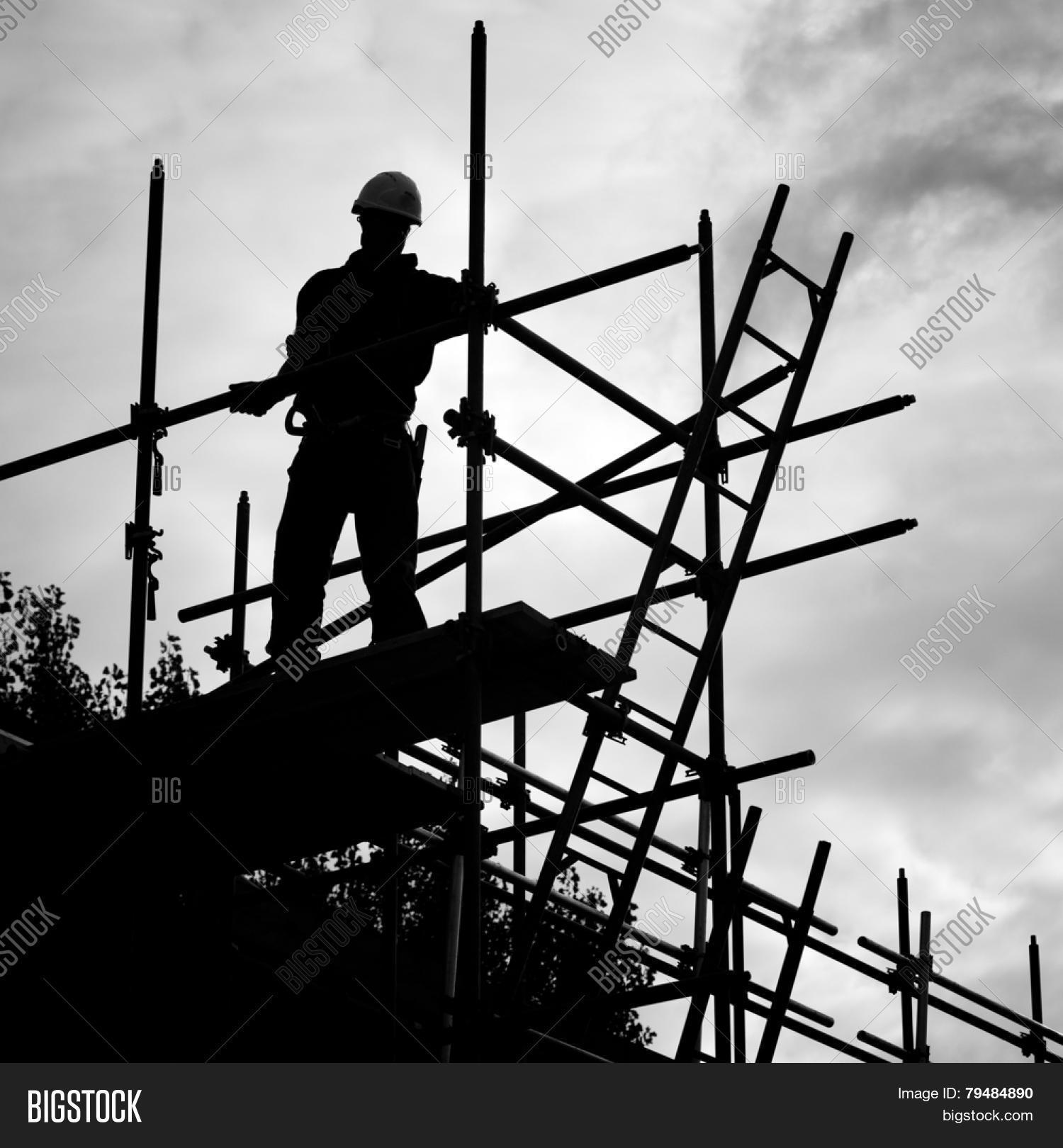 Silhouette Construction Worker Image & Photo | Bigstock