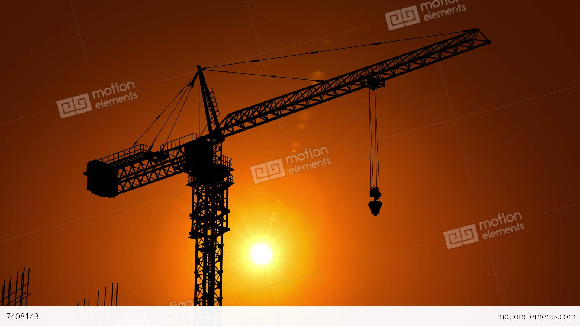 Construction Site At Dawn Stock Animation | 7408143
