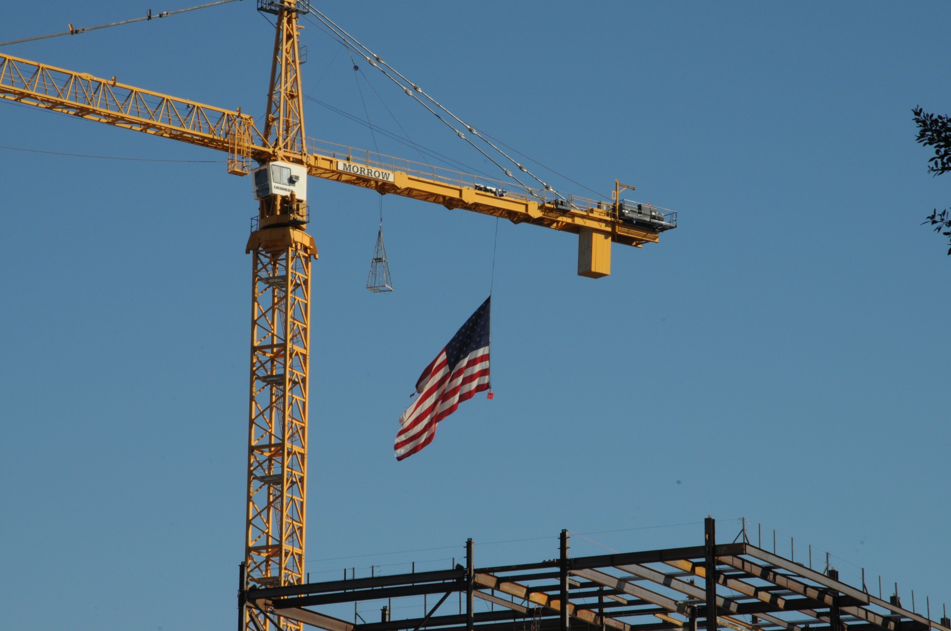 American Flag At Construction Site Free Stock Photo - Public Domain ...