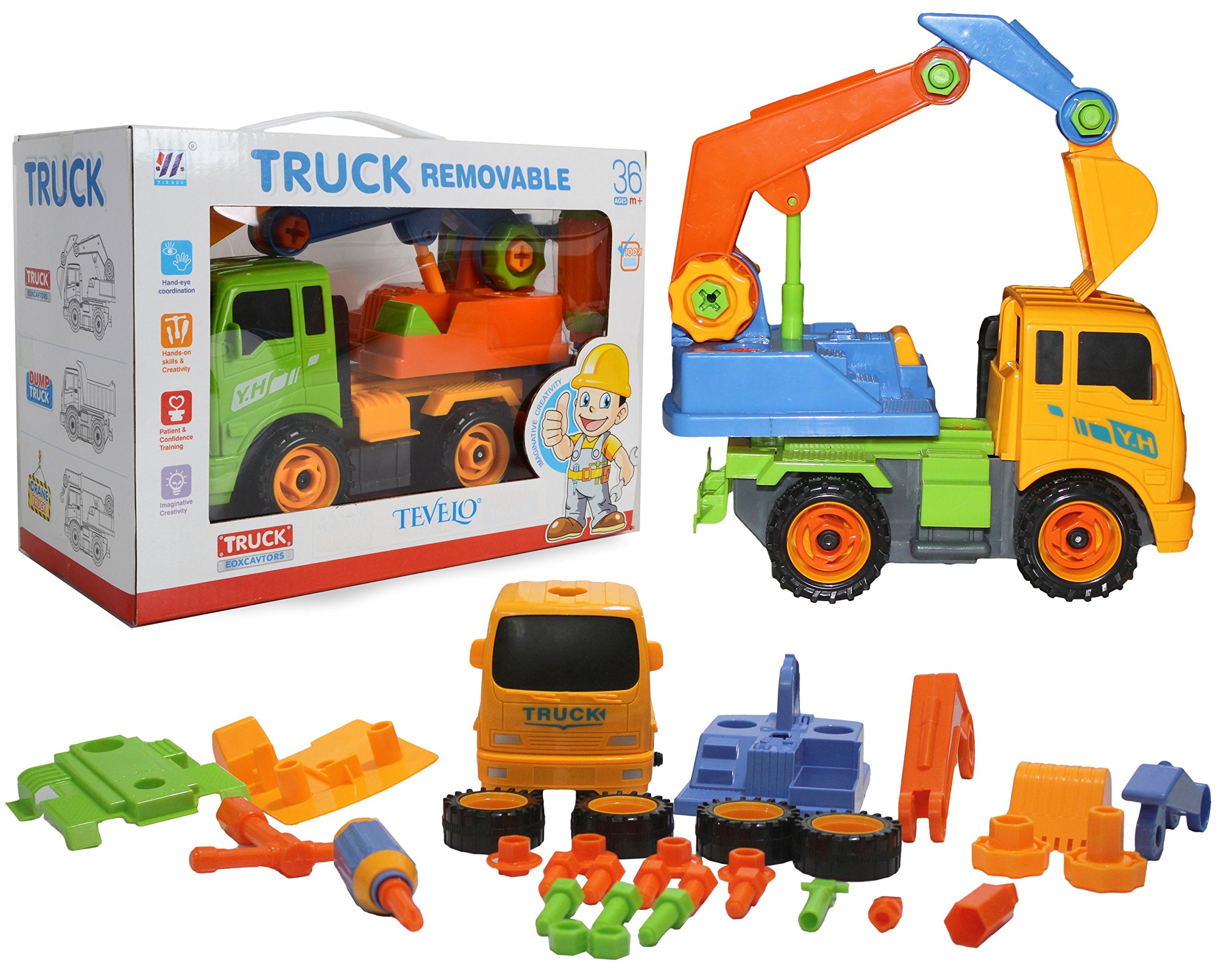 Take A Part Excavator 2-toys-in-1 DIY Construction Truck Toy, Tevelo ...