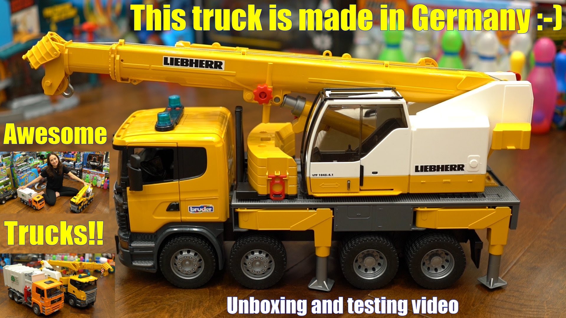 Toy Channel - Toy Cars & Trucks: Bruder Construction Crane Truck ...