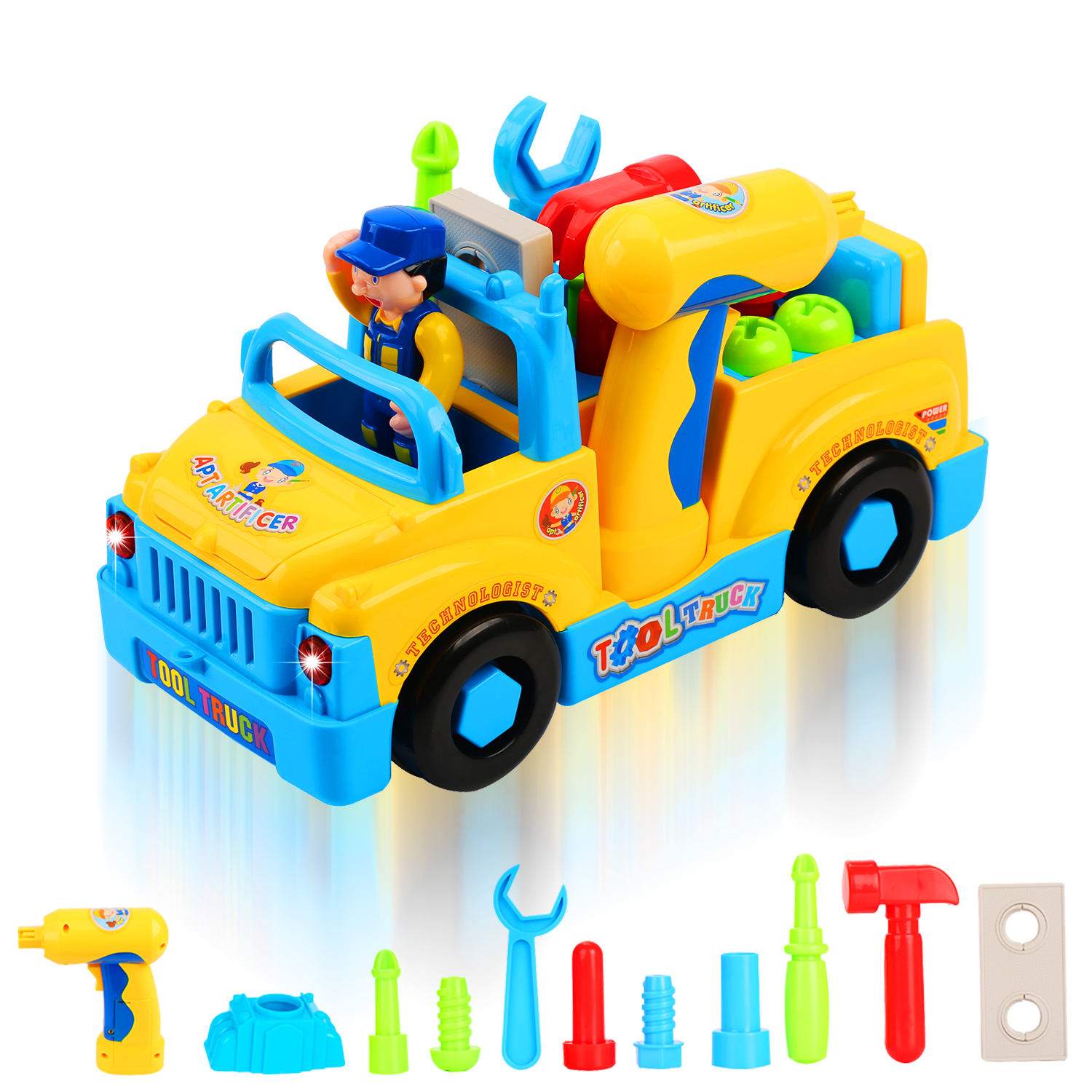 QuadPro Truck Take Apart Toys for Boys Girl With Electric Drill and ...