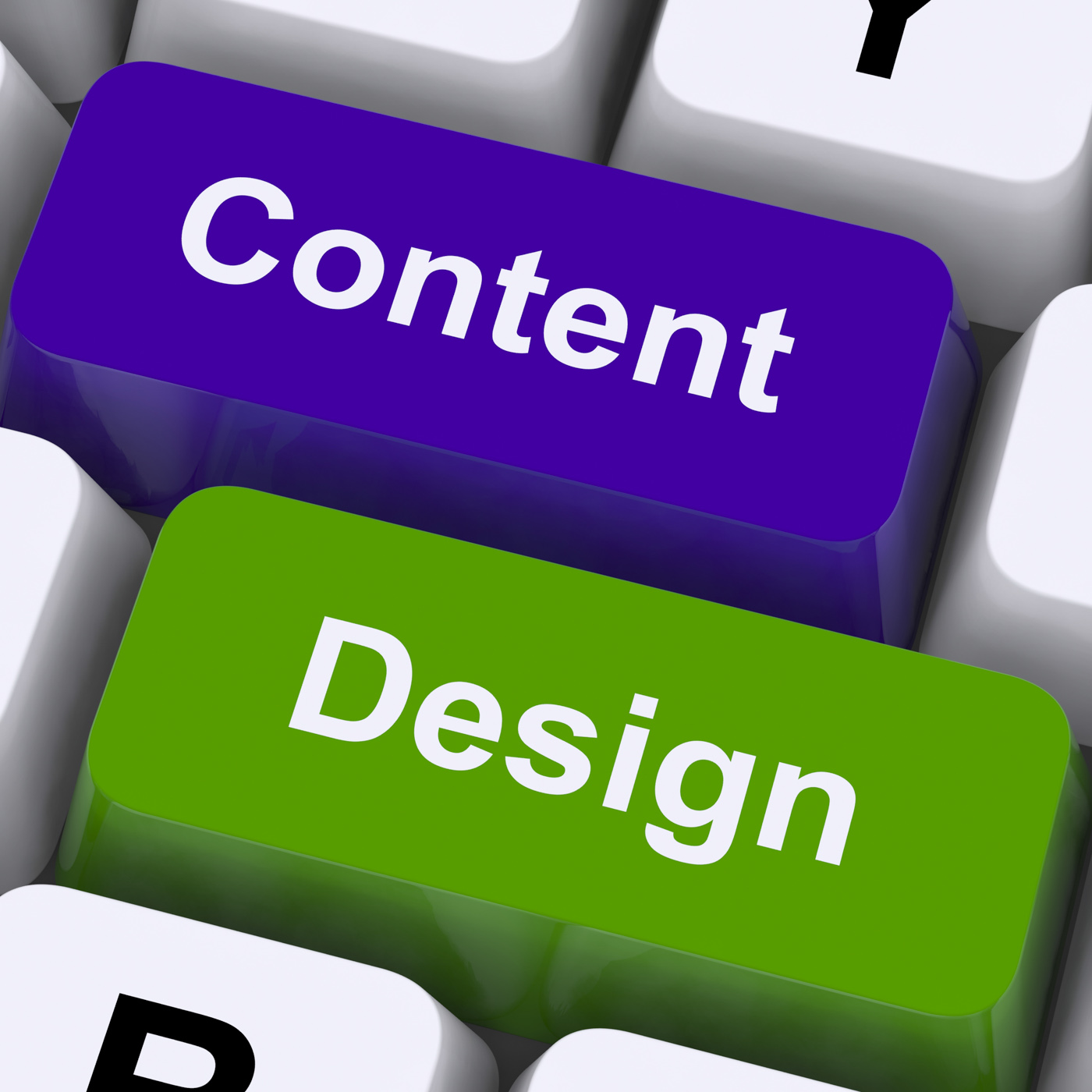 Content and design keys show creative promotion photo