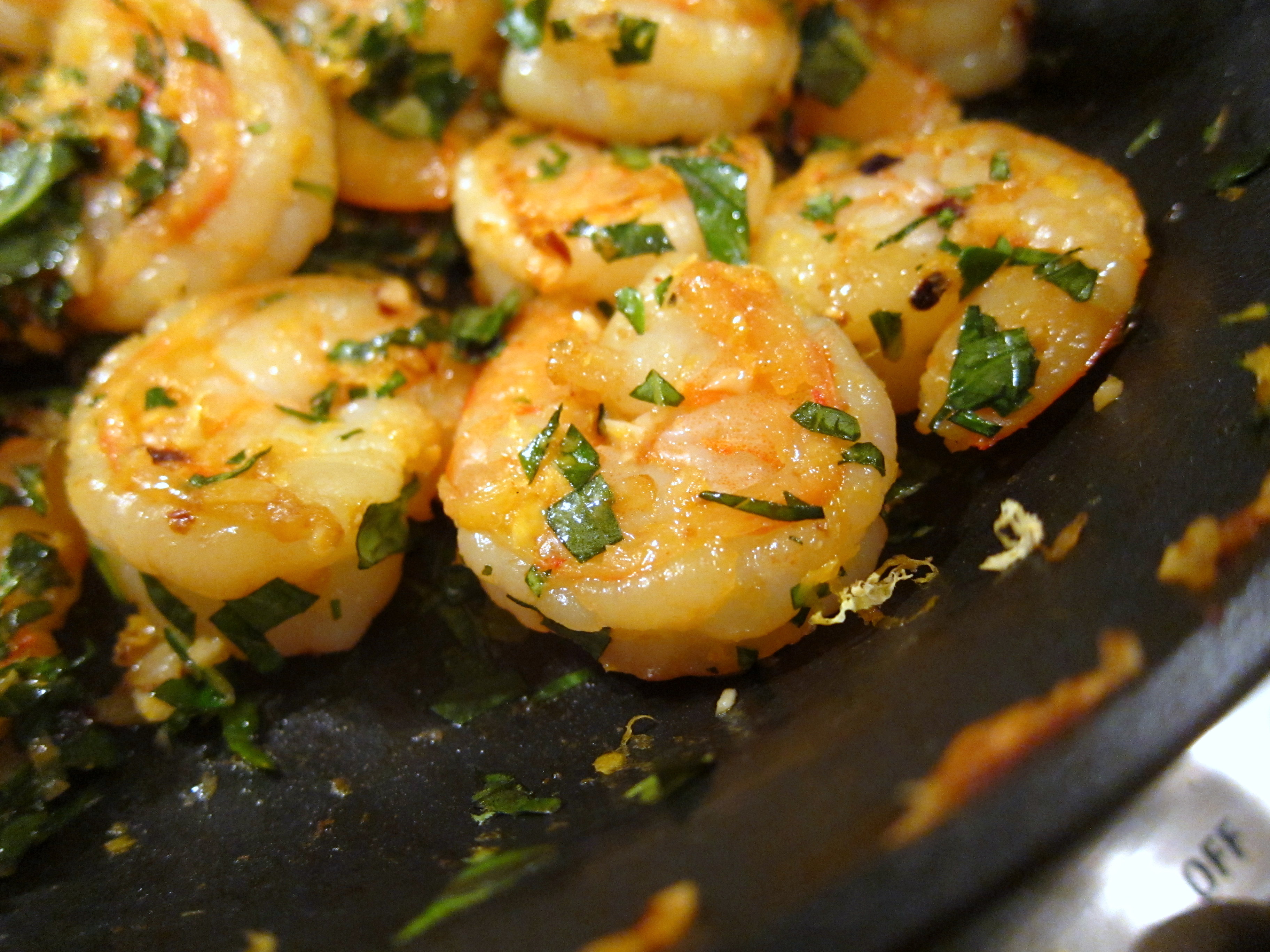 Cooking shrimp photo