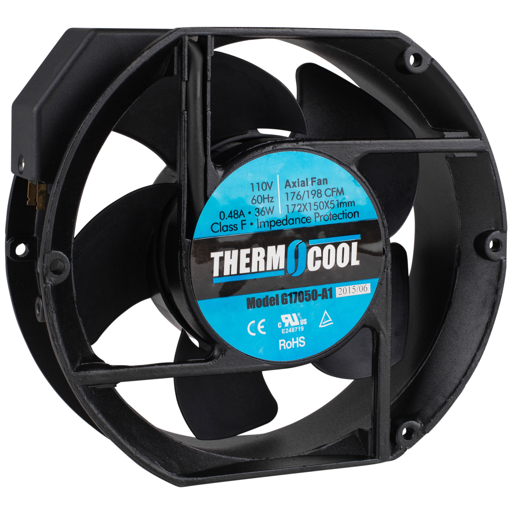Thermocool 110 VAC Equipment Cooling Fan 172 x 150 x 51mm Ball ...