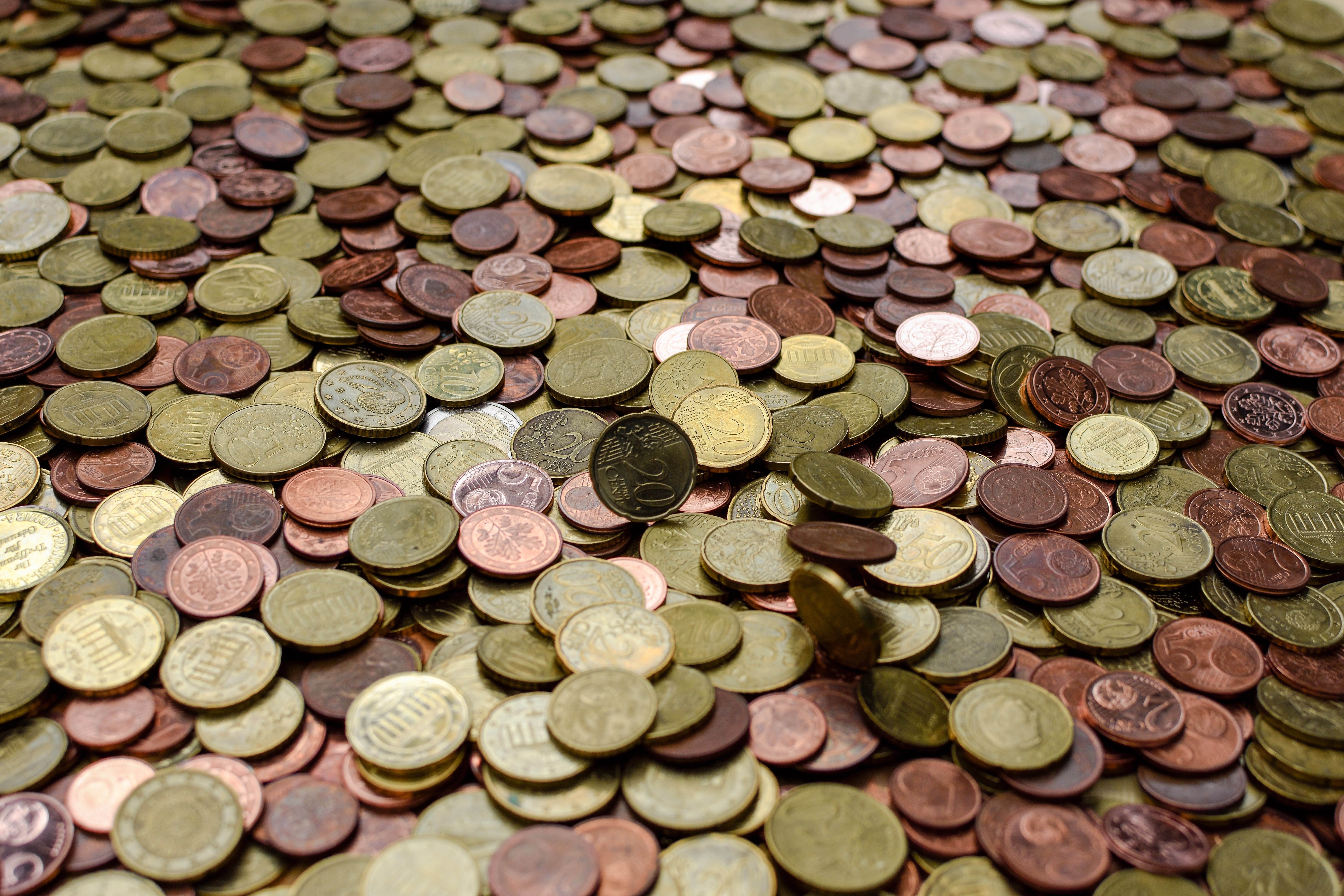 Copper cent coins photo