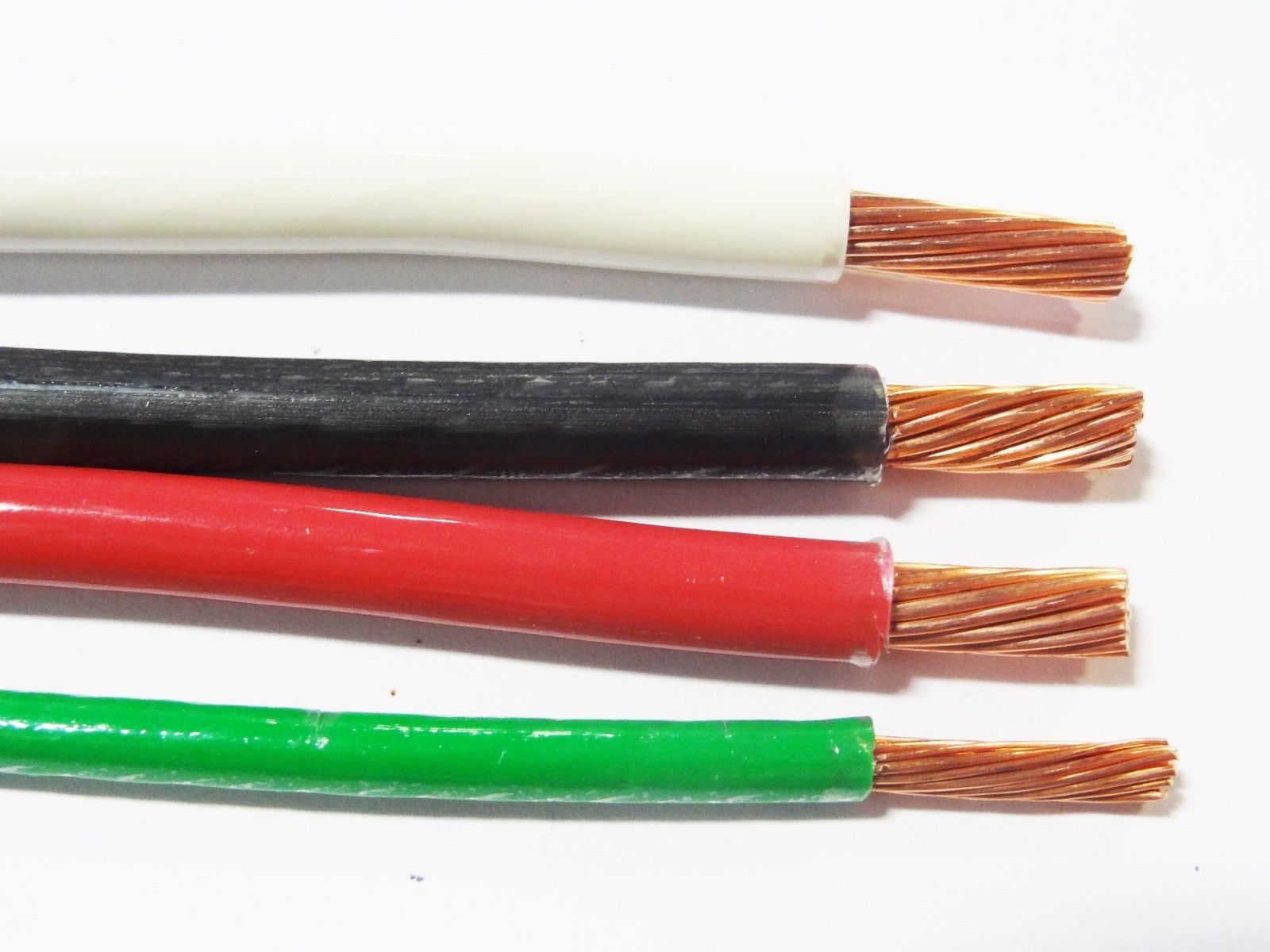 55' EA THHN 6 AWG Gauge Black White Red Stranded Copper Wire 55 10 ...