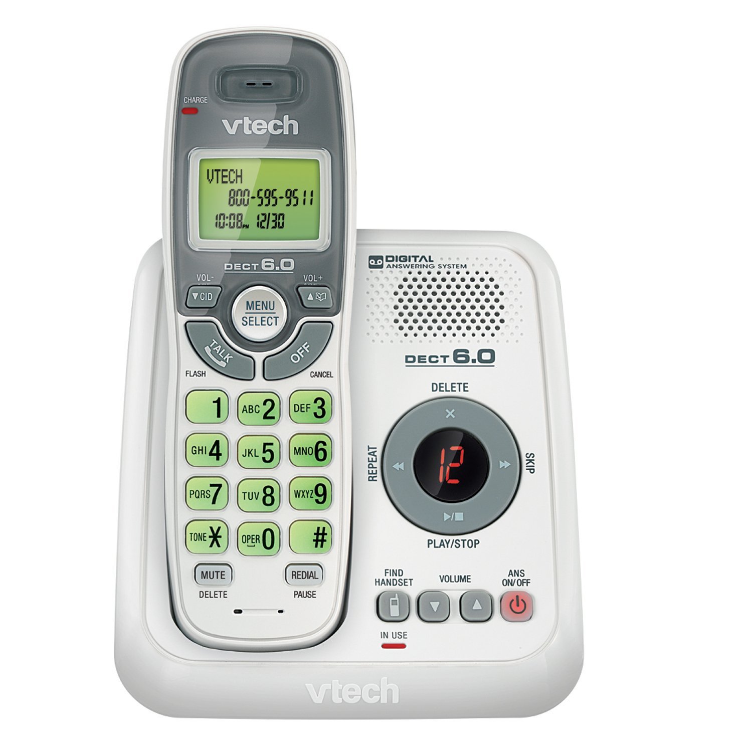 Amazon.com: VTech CS6124 DECT 6.0 Cordless Phone with Answering ...