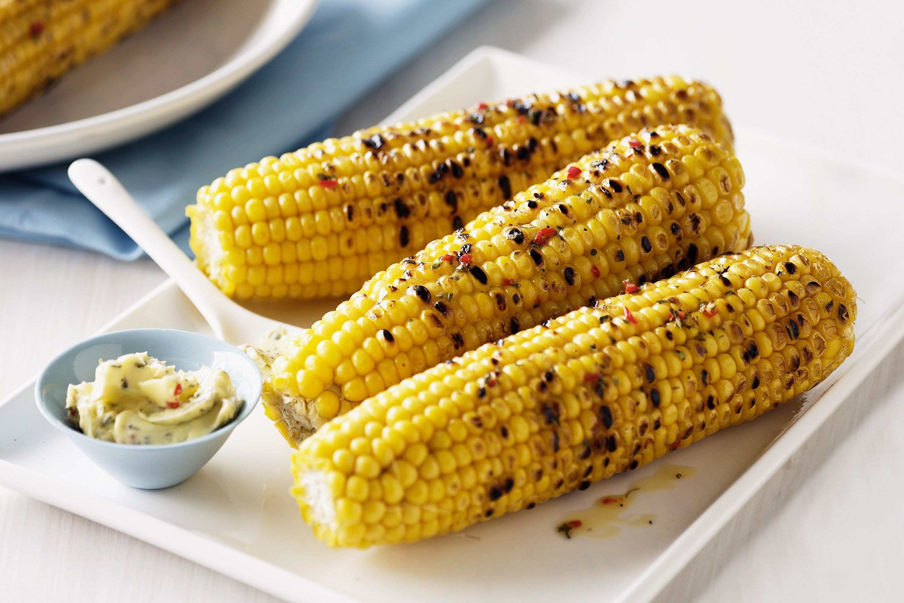 Corn cobs with oregano and chilli butter