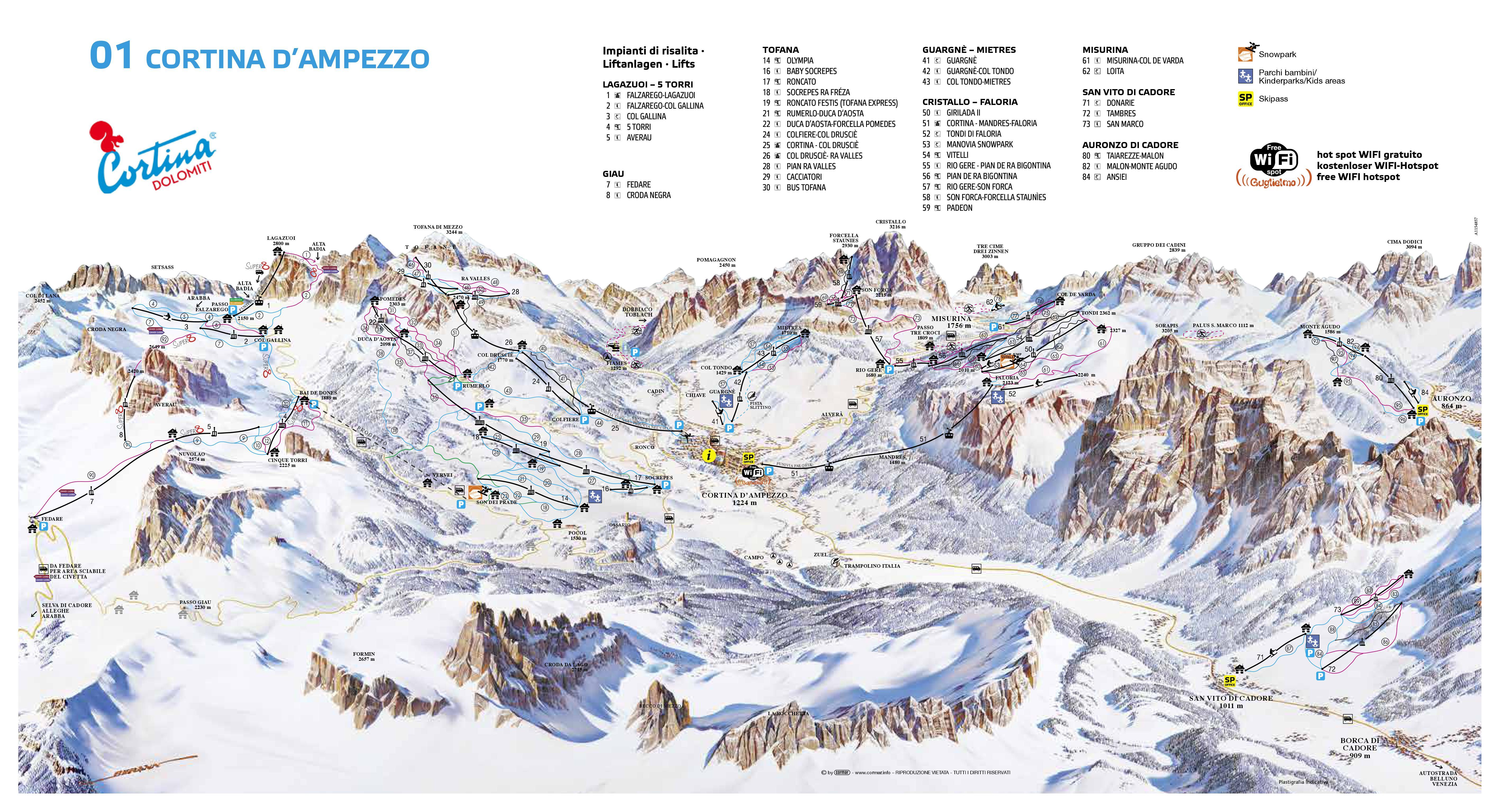 Cortina d'Ampezzo Trail Map | OnTheSnow