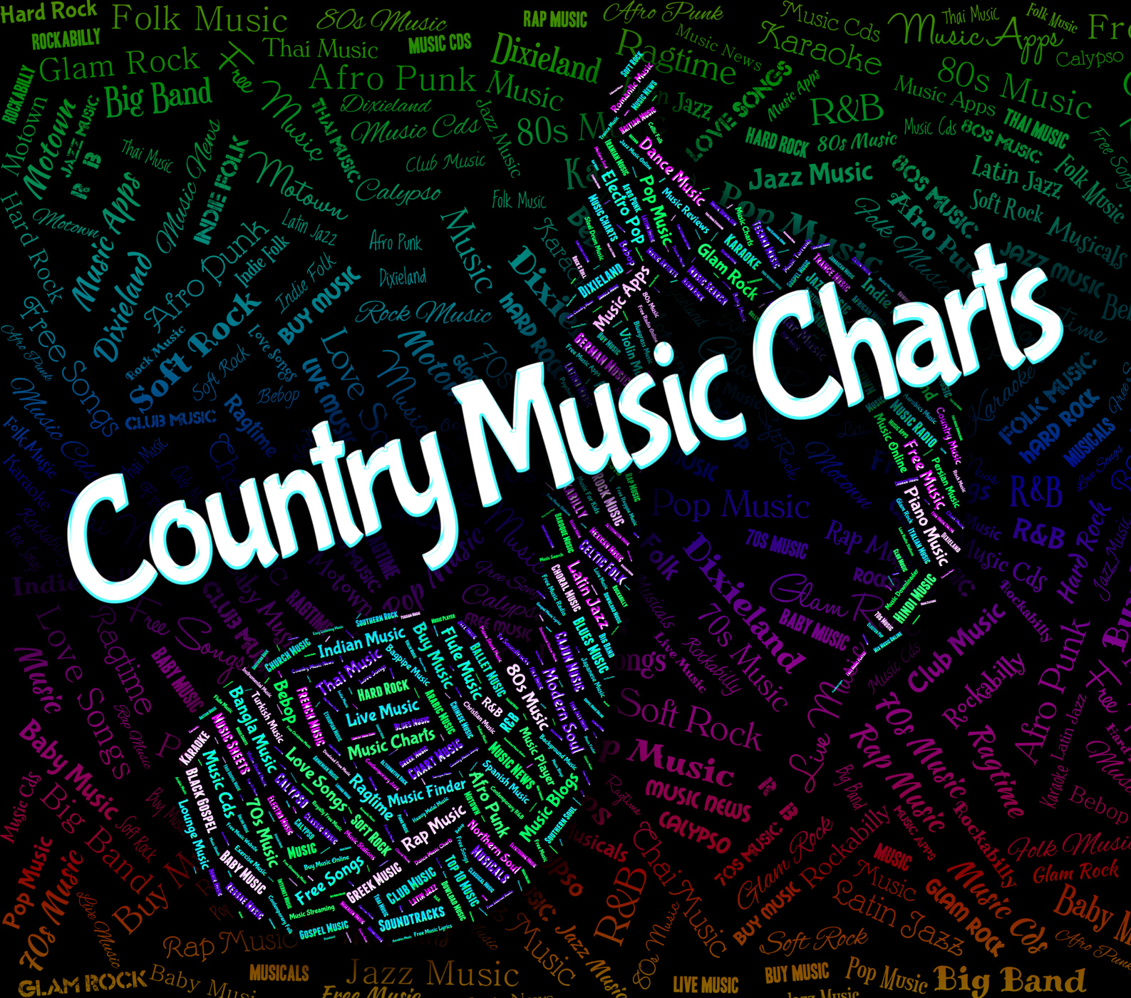 Country music charts shows best seller and audio photo