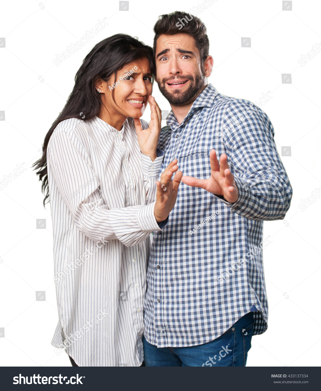 Scared Couple On White Stock Photo 433137334 - Shutterstock