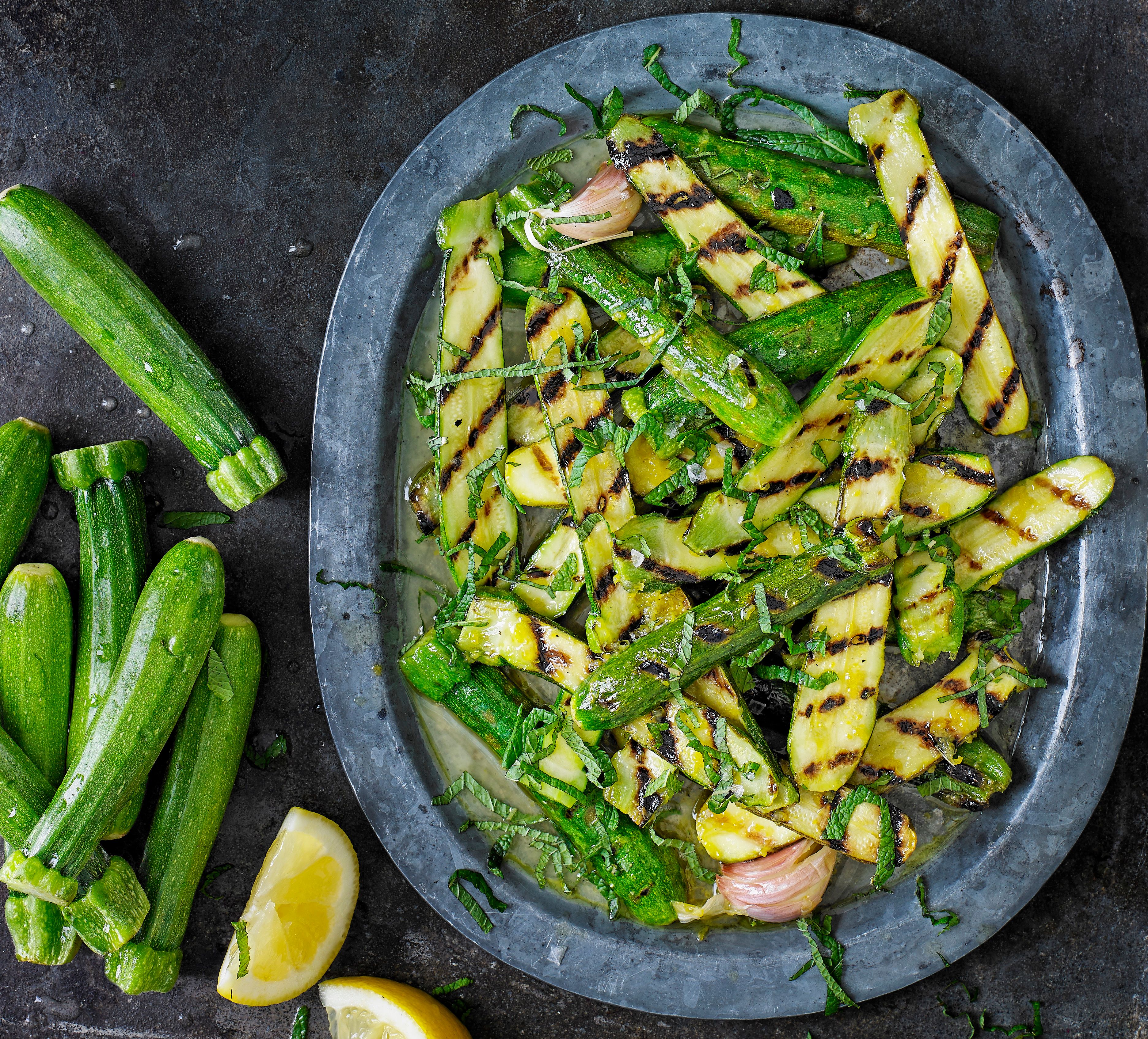 Lemon and Mint Marinated Courgettes Vegan Side Dish - olive magazine