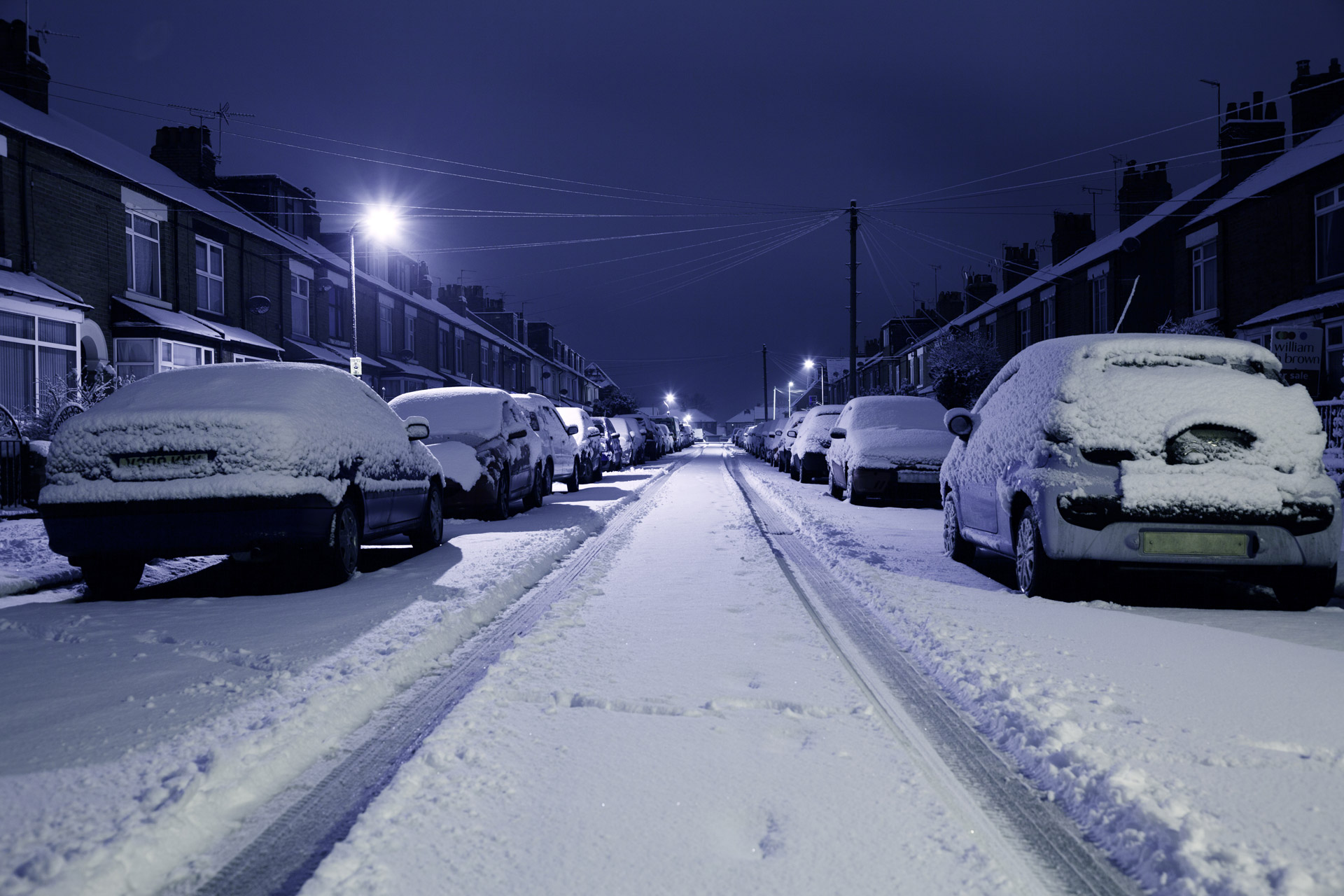 Snow Covered Street Free Stock Photo - Public Domain Pictures