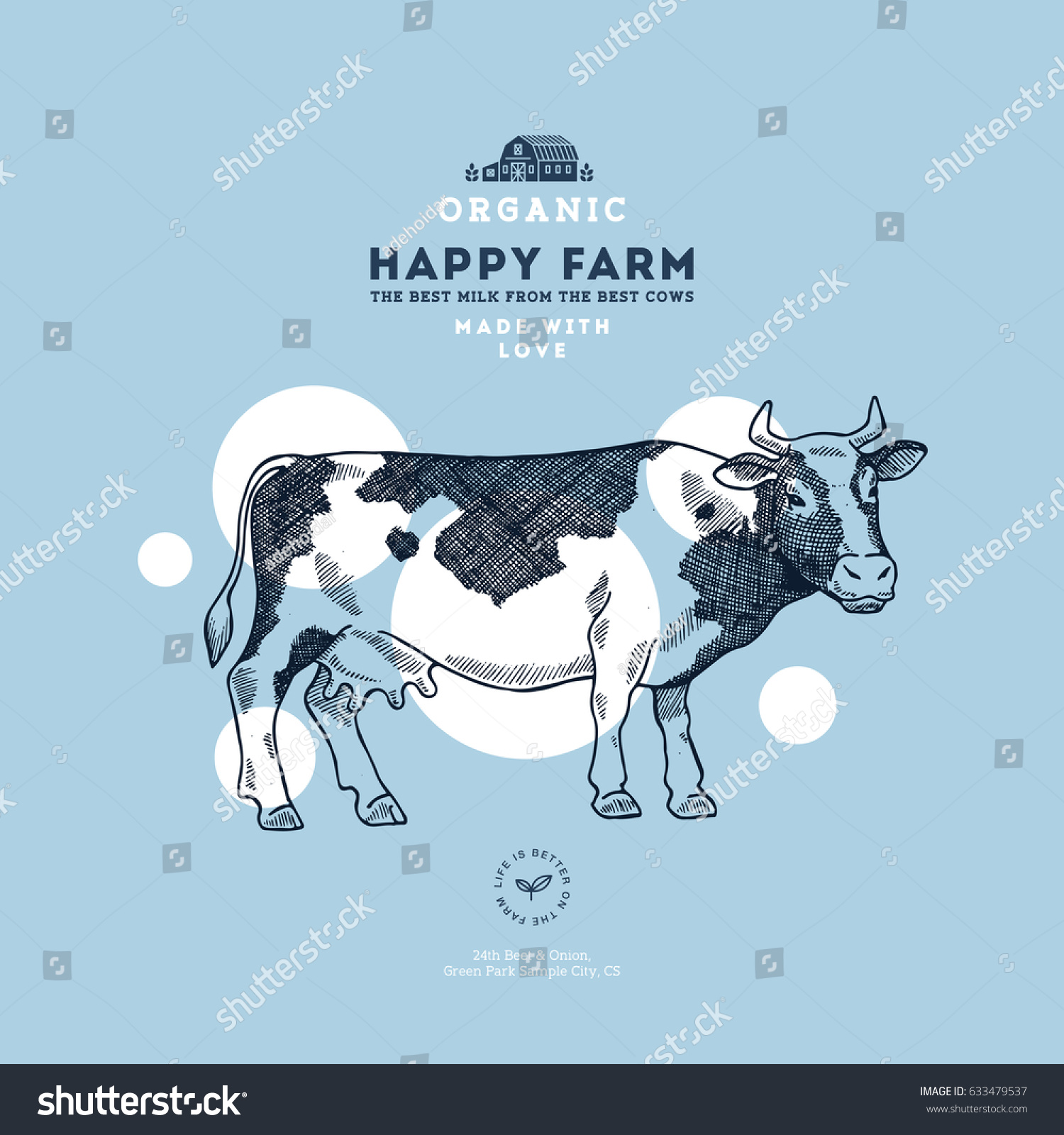 Farm Cow Design Template Cow Illustration Stock Photo (Photo, Vector ...