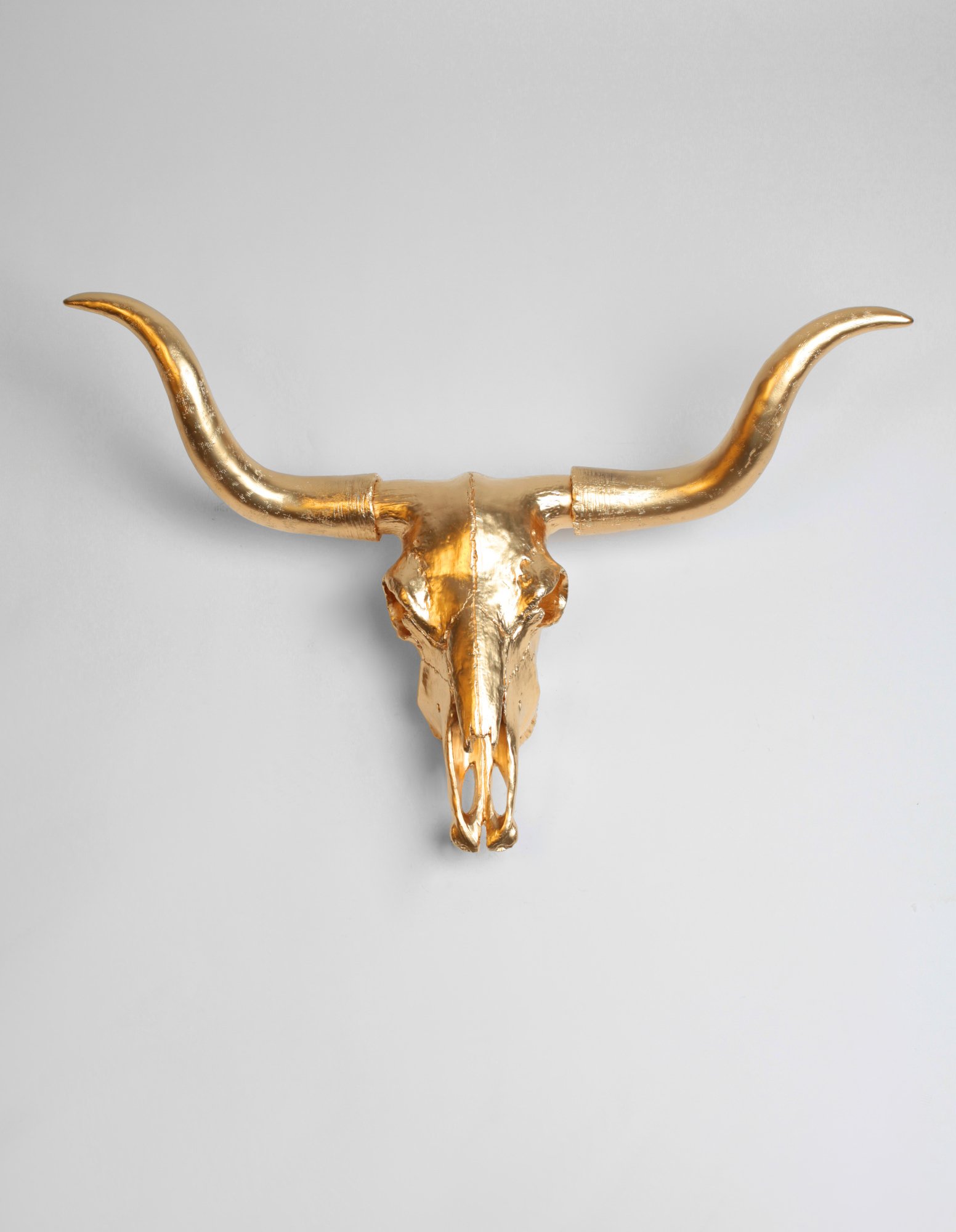 Gold Faux Longhorn Cow Skull Decor Sculpture, The Cheyenne – White ...