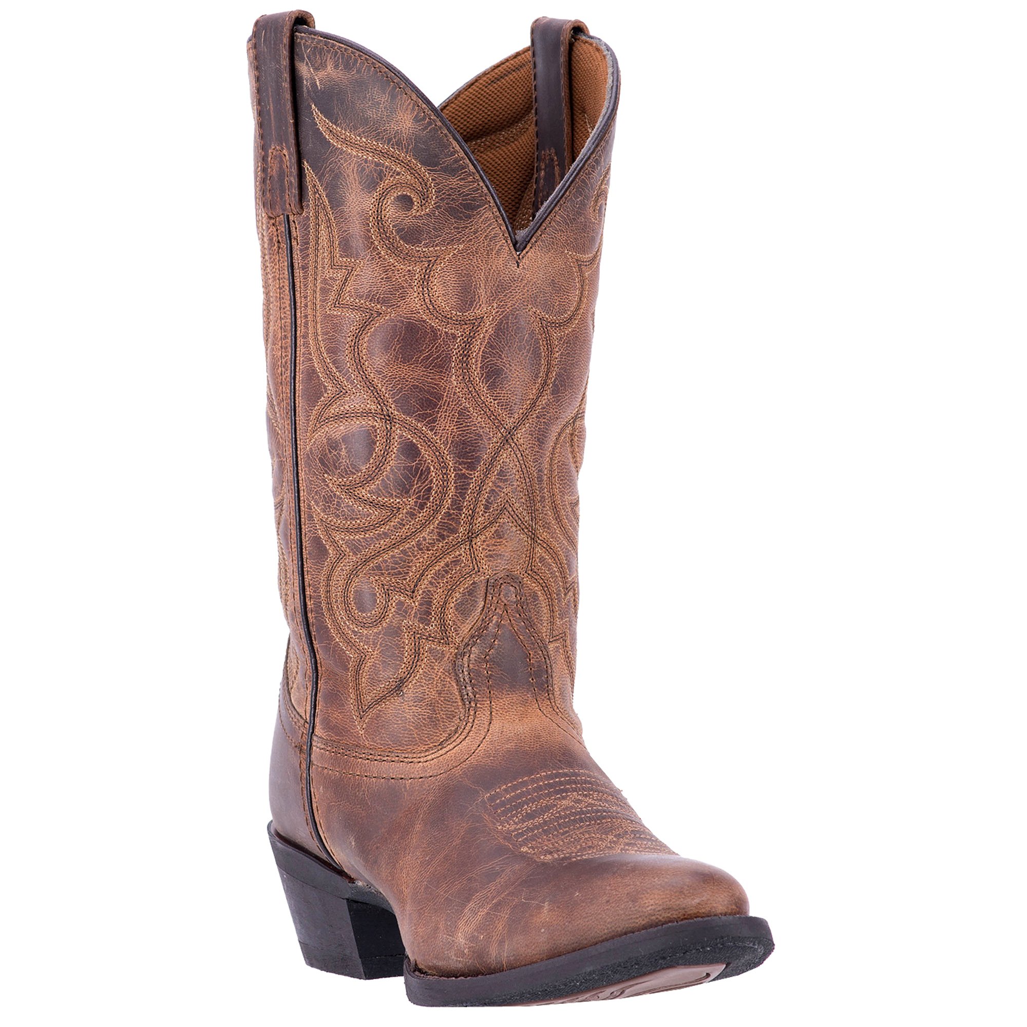 Laredo Womens Tan Maddie Leather Cowboy Boots 11in Embroidered – The ...