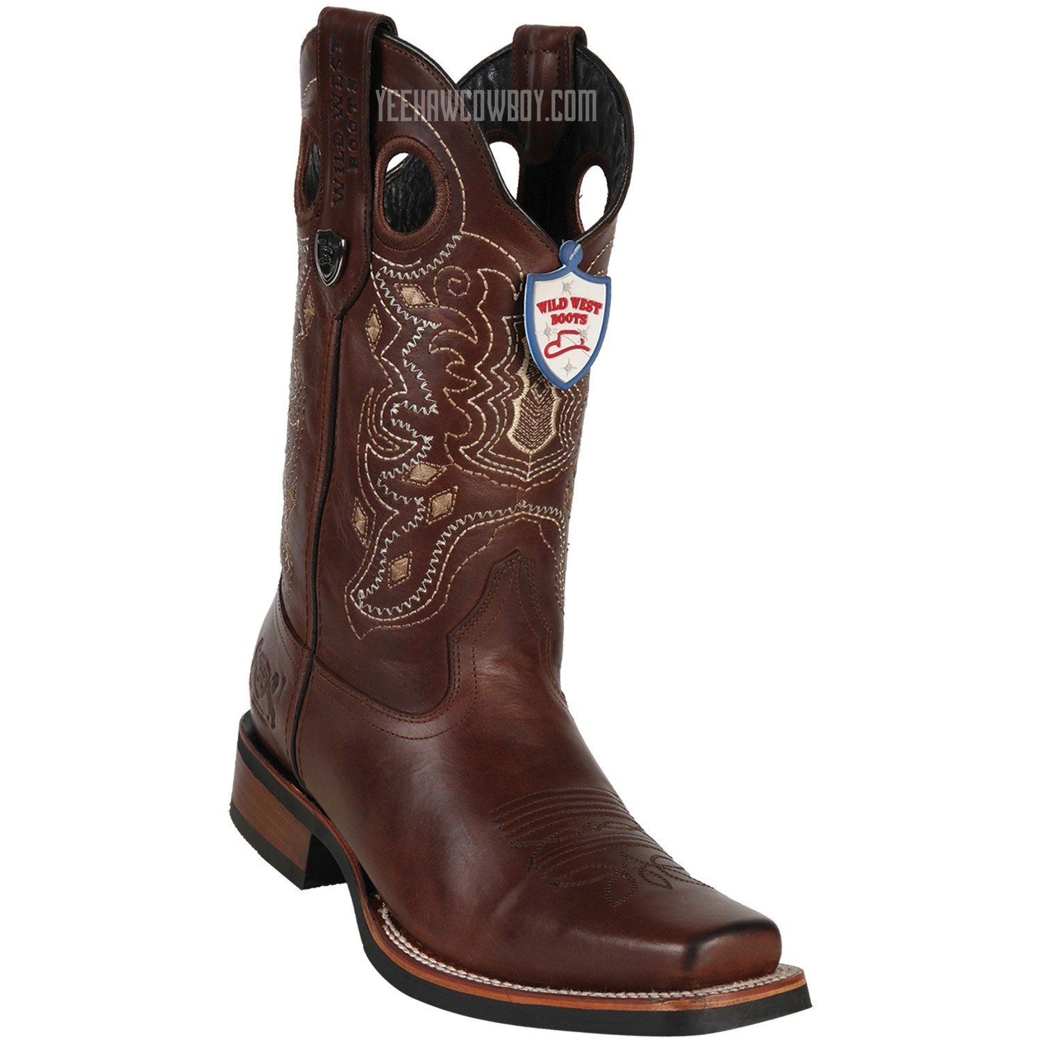 Brown Square Toe Cowboy Boots By Wild West Western Footwear ...