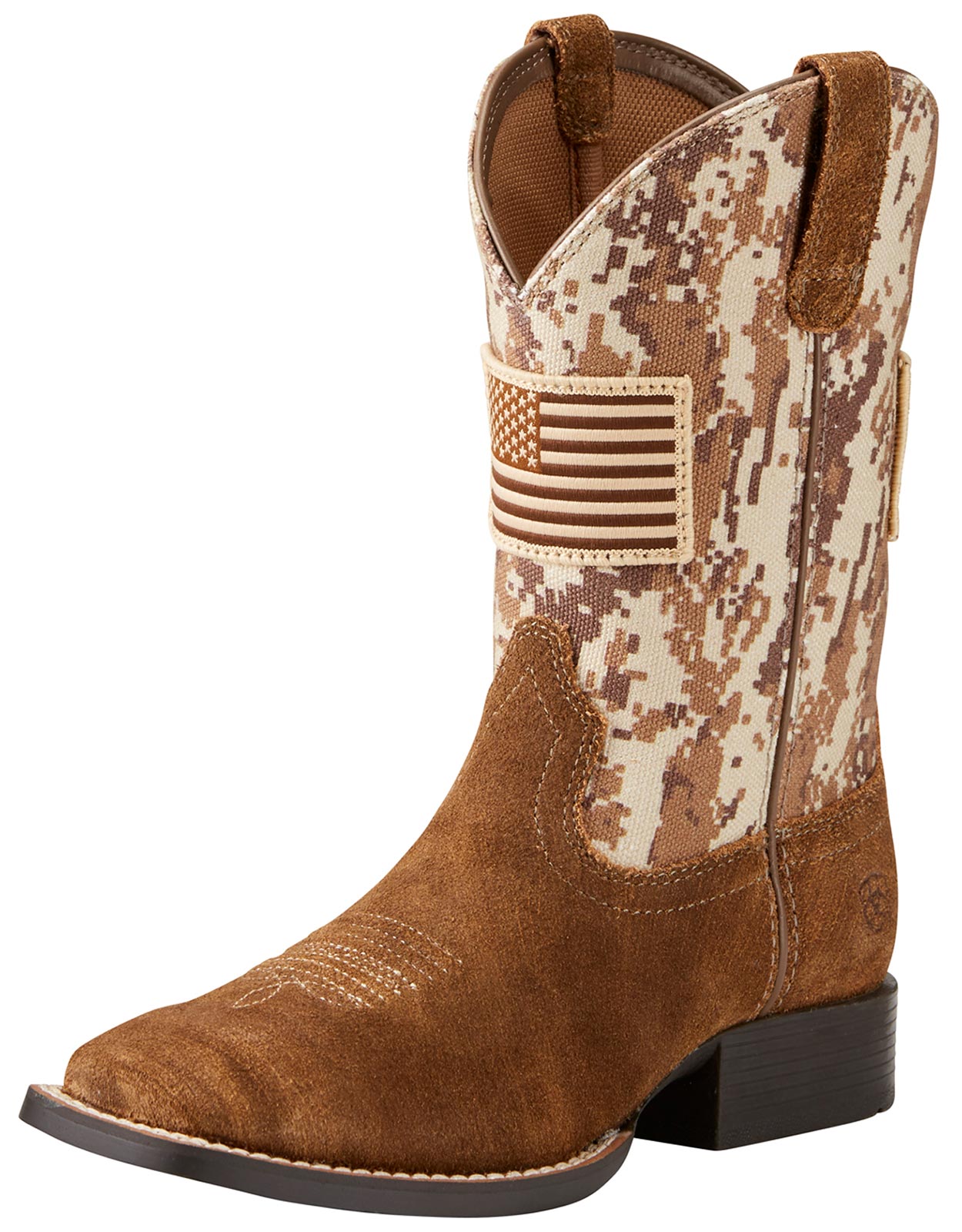 Ariat Children's Patriot Square Toe Cowboy Boots - Brown Camo