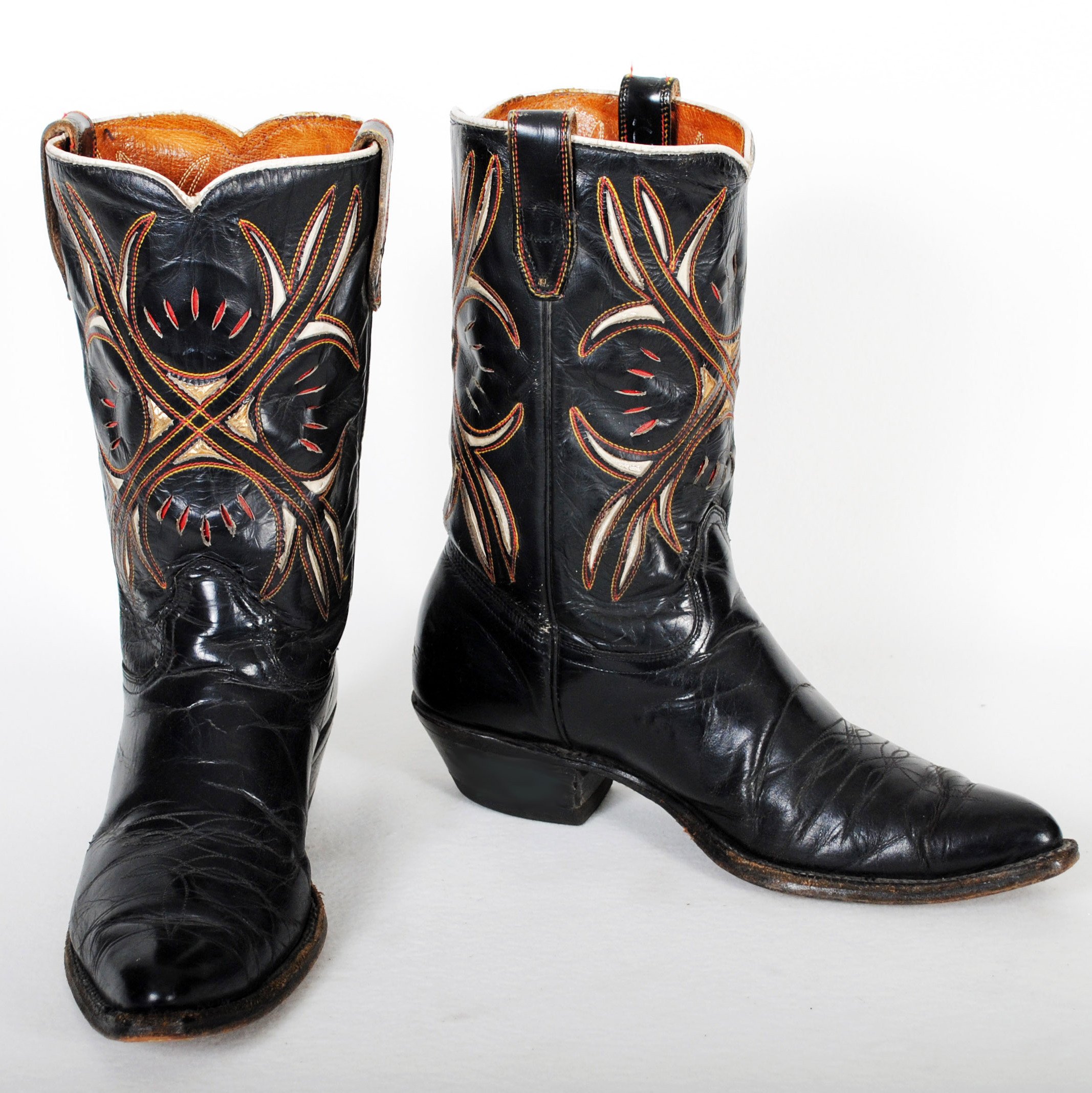 Mens Acme Cowboy Boots Vintage Black