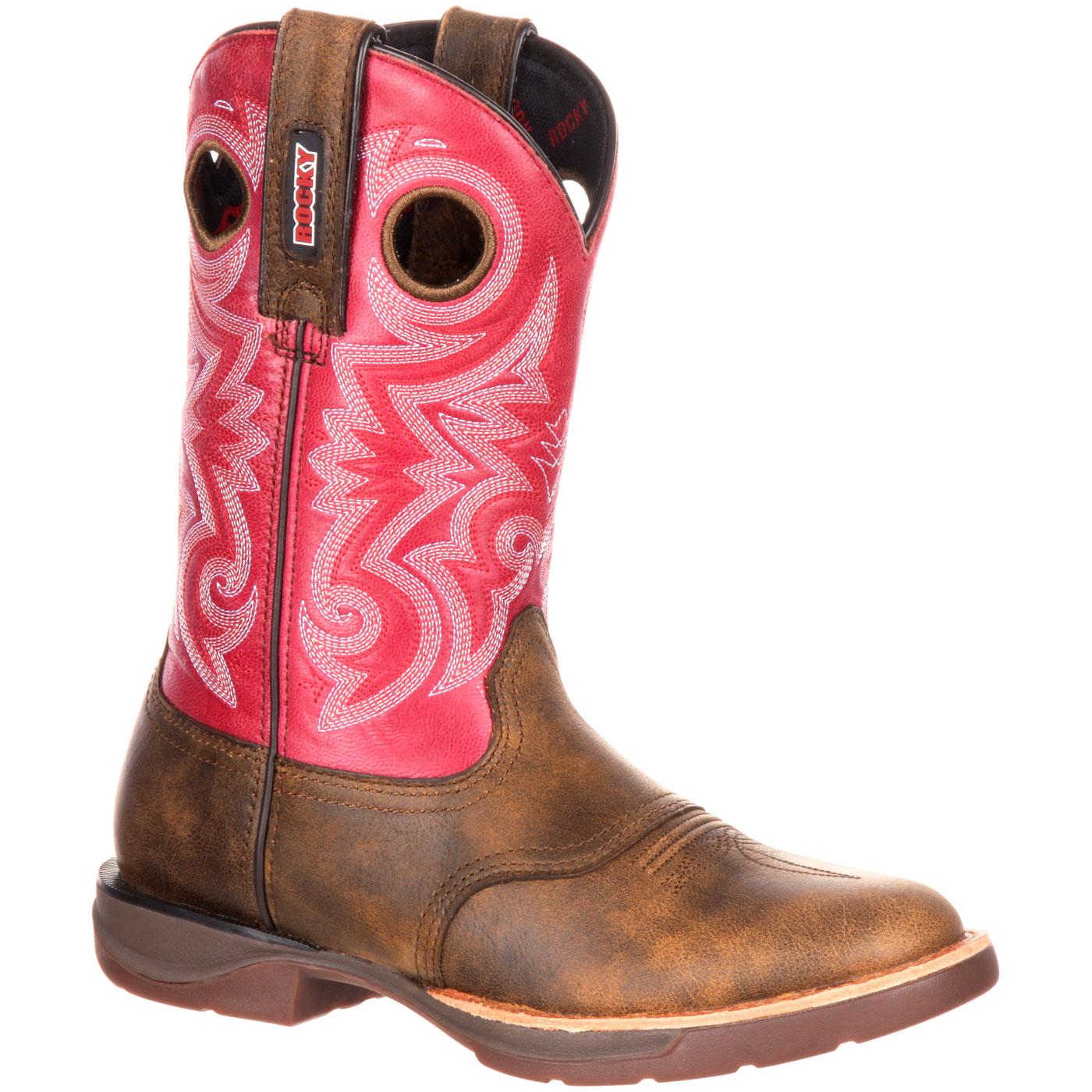 Rocky LT - Women's Brown-Cherry Pink Saddle Western Boots
