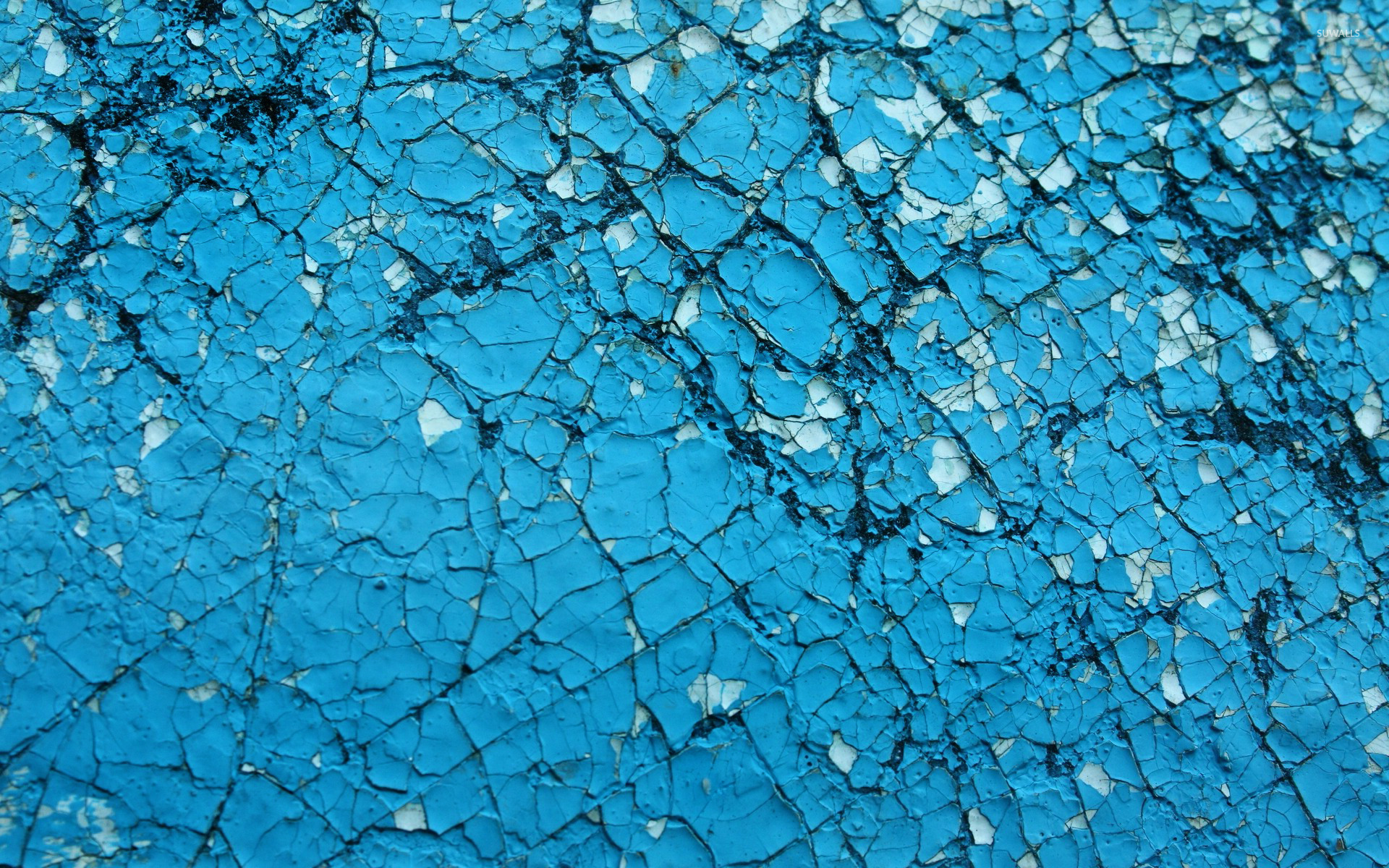 Cracked blue wall photo