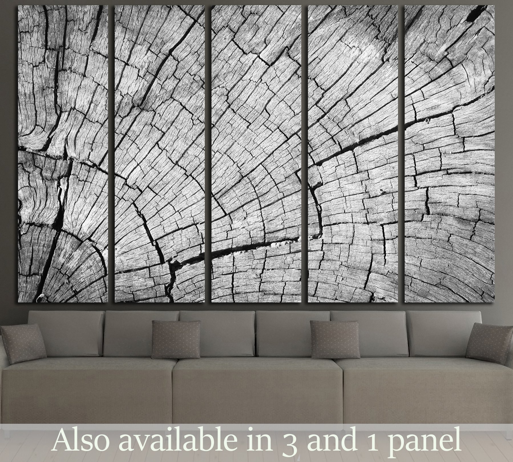 Old Gray cracked wood texture background №2836 Ready to Hang Canvas ...