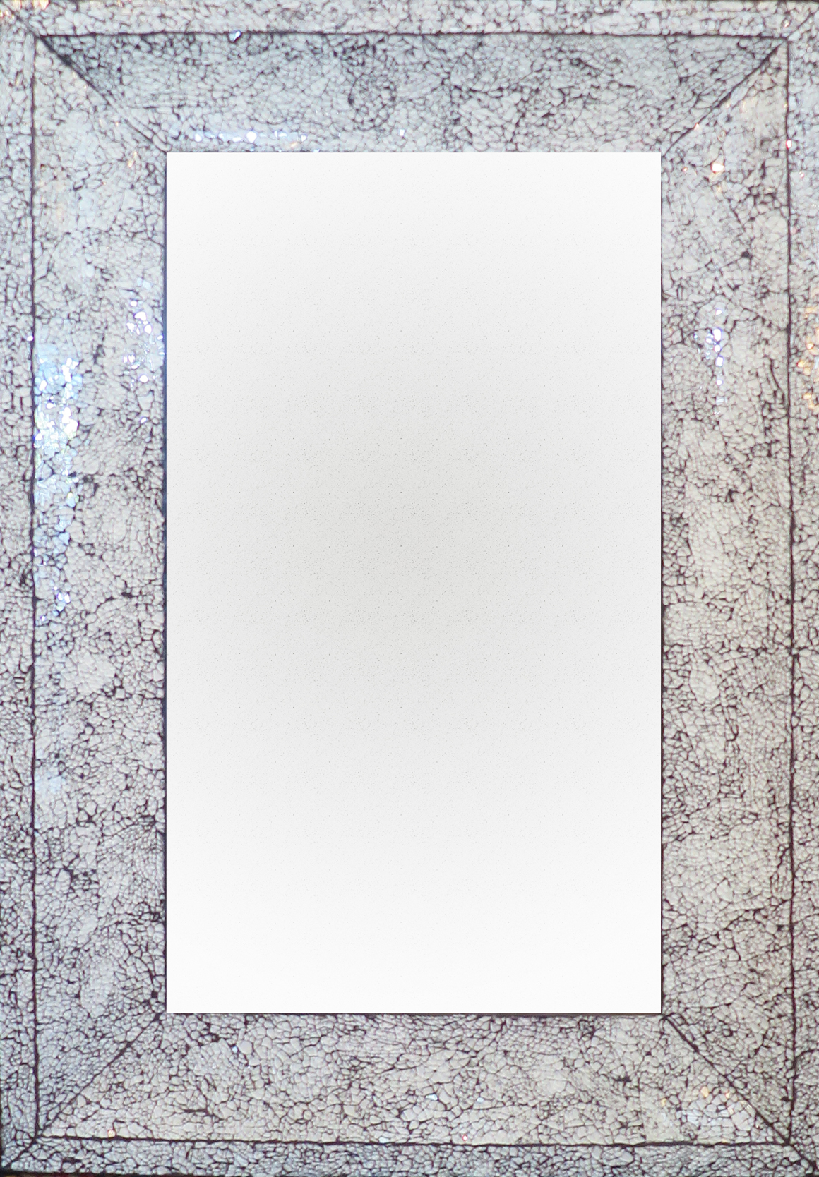 Modernist Wall Mirror - Crackled Glass Frame - 42