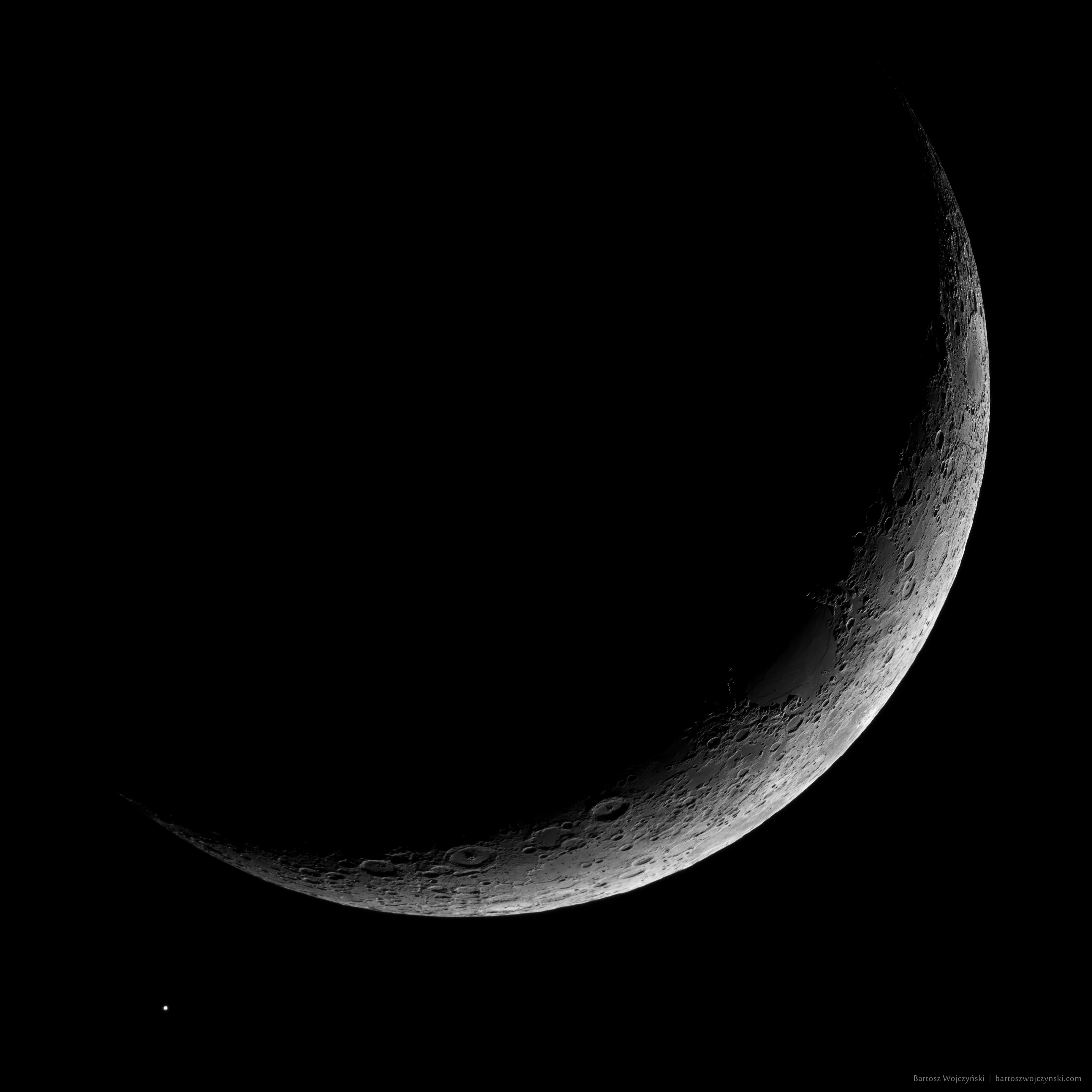 Crescent Moon and Aldebaran by Bartosz Wojczyński
