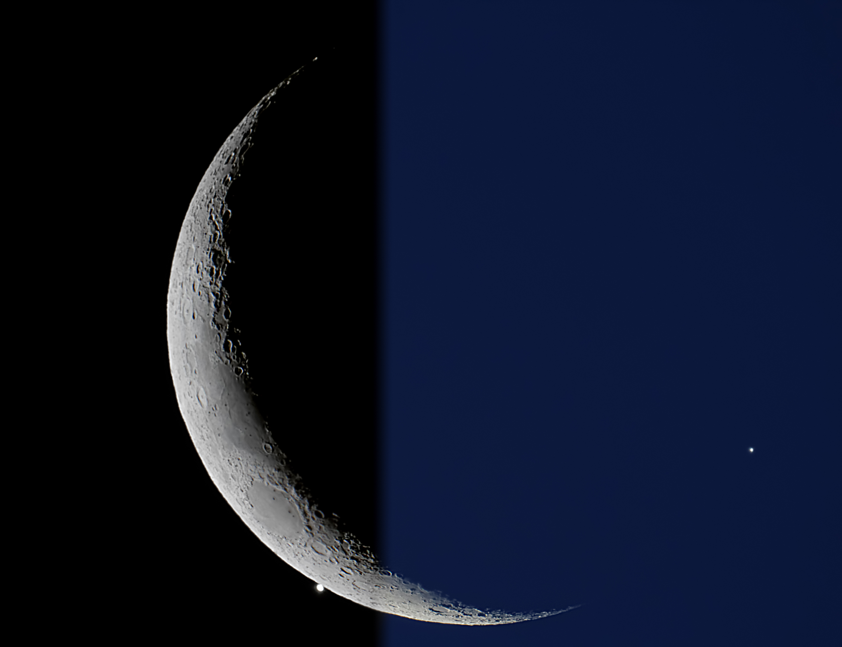 APOD: 2013 September 13 - Crescent Moon Meets Evening Star