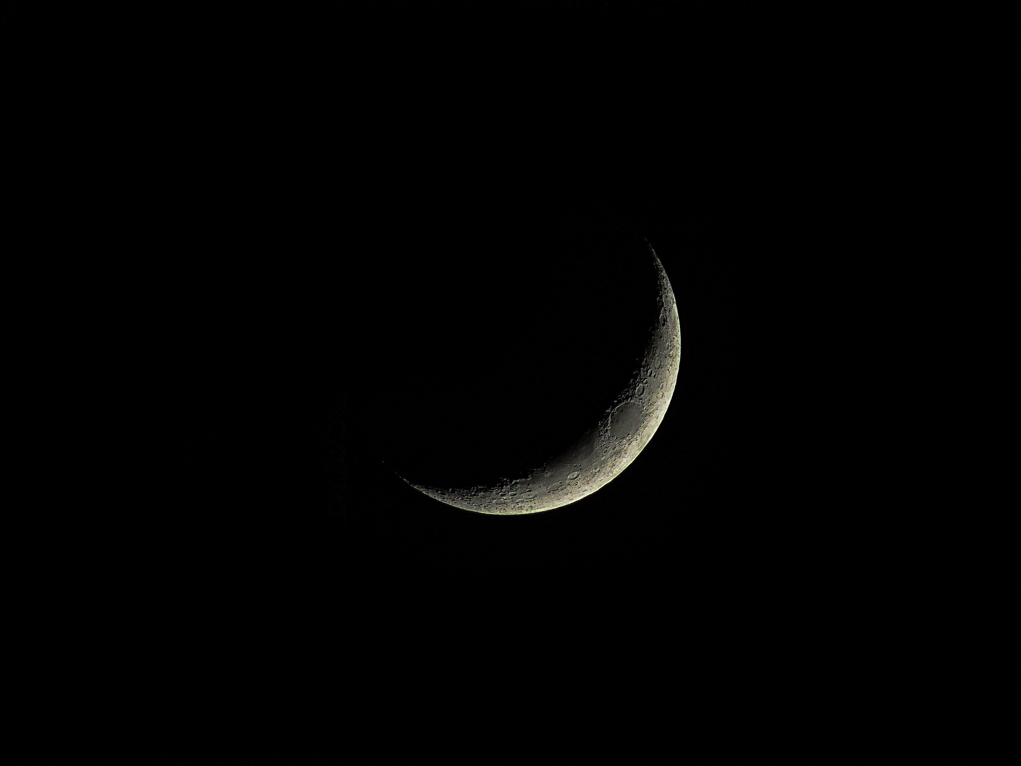 Crescent Moon, Crater, Dark, HD wallpaper, Luna, HQ Photo