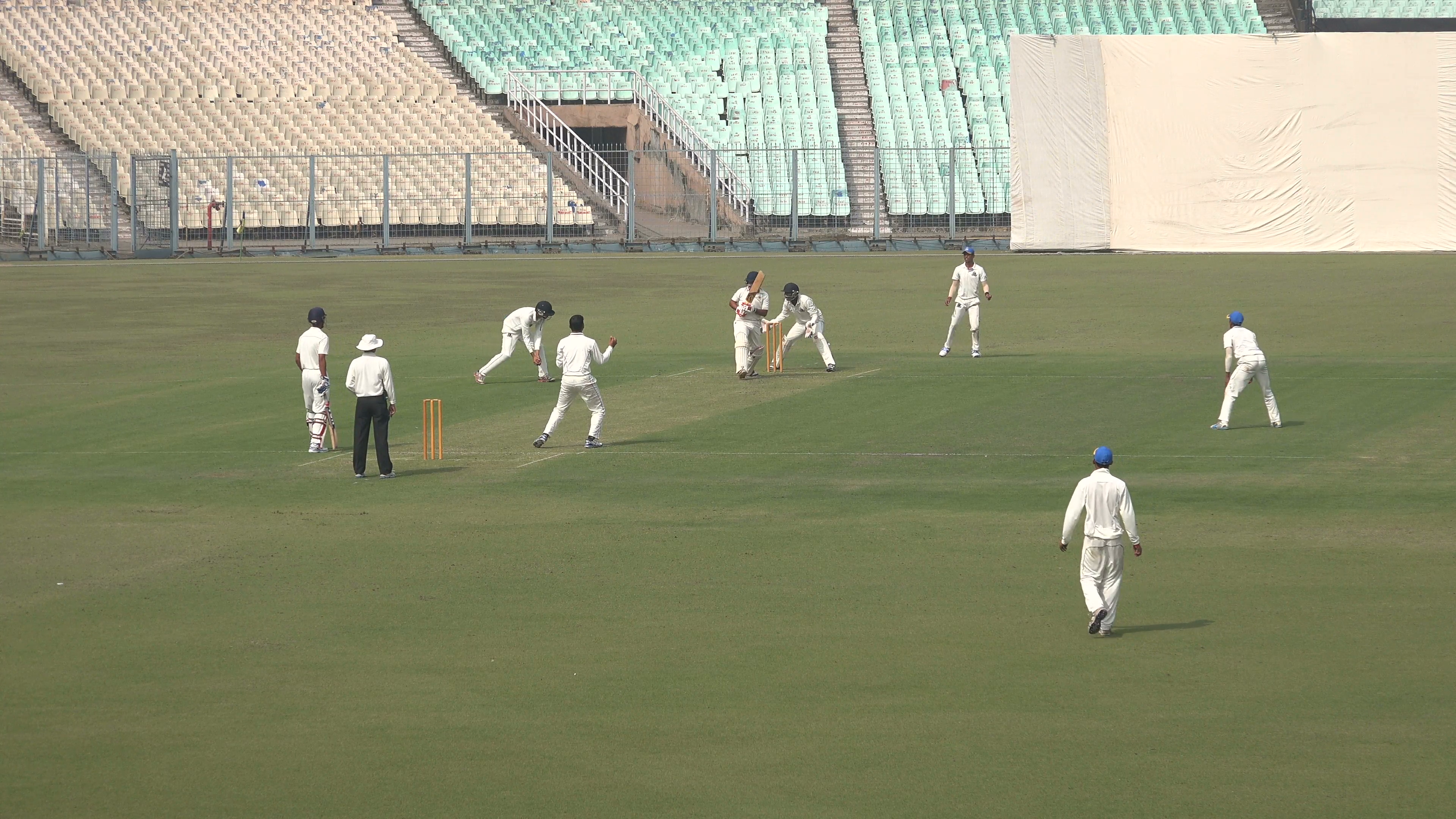 Practice cricket match in a stadium in Kolkata, India Stock Video ...