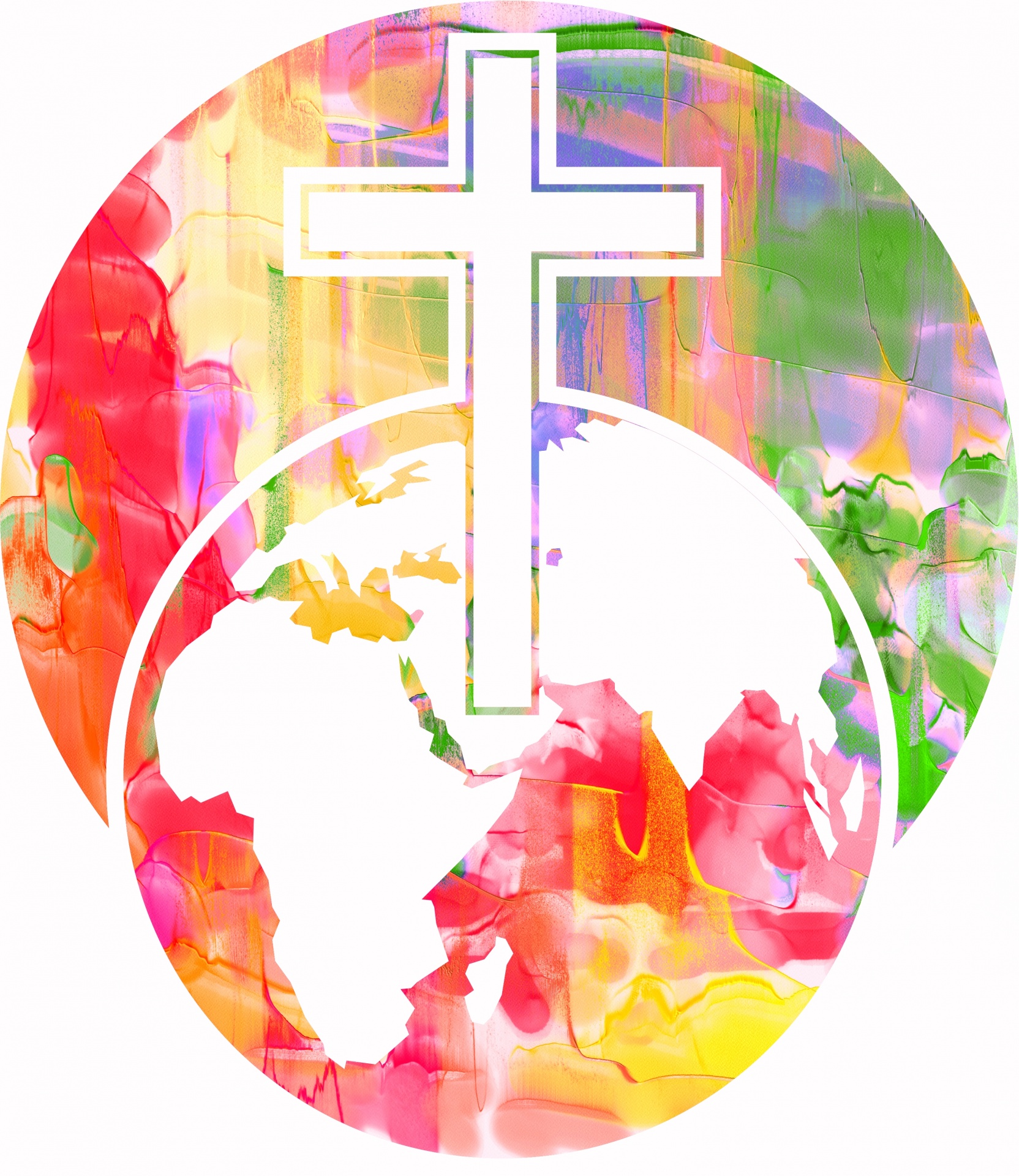 Watercolour Cross And World Free Stock Photo - Public Domain Pictures