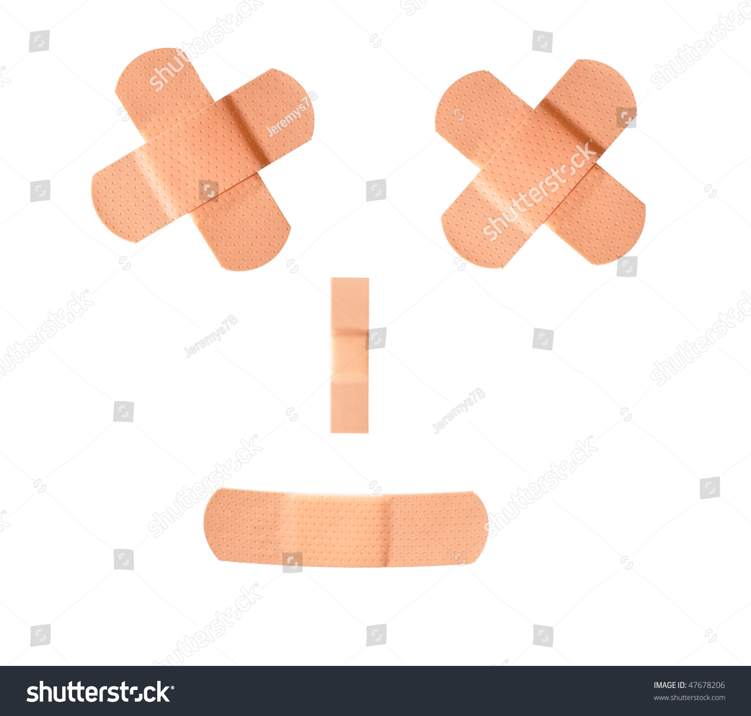 Two Adhesive Firstaid Bandages Crossed Over Stock Photo (100% Legal ...