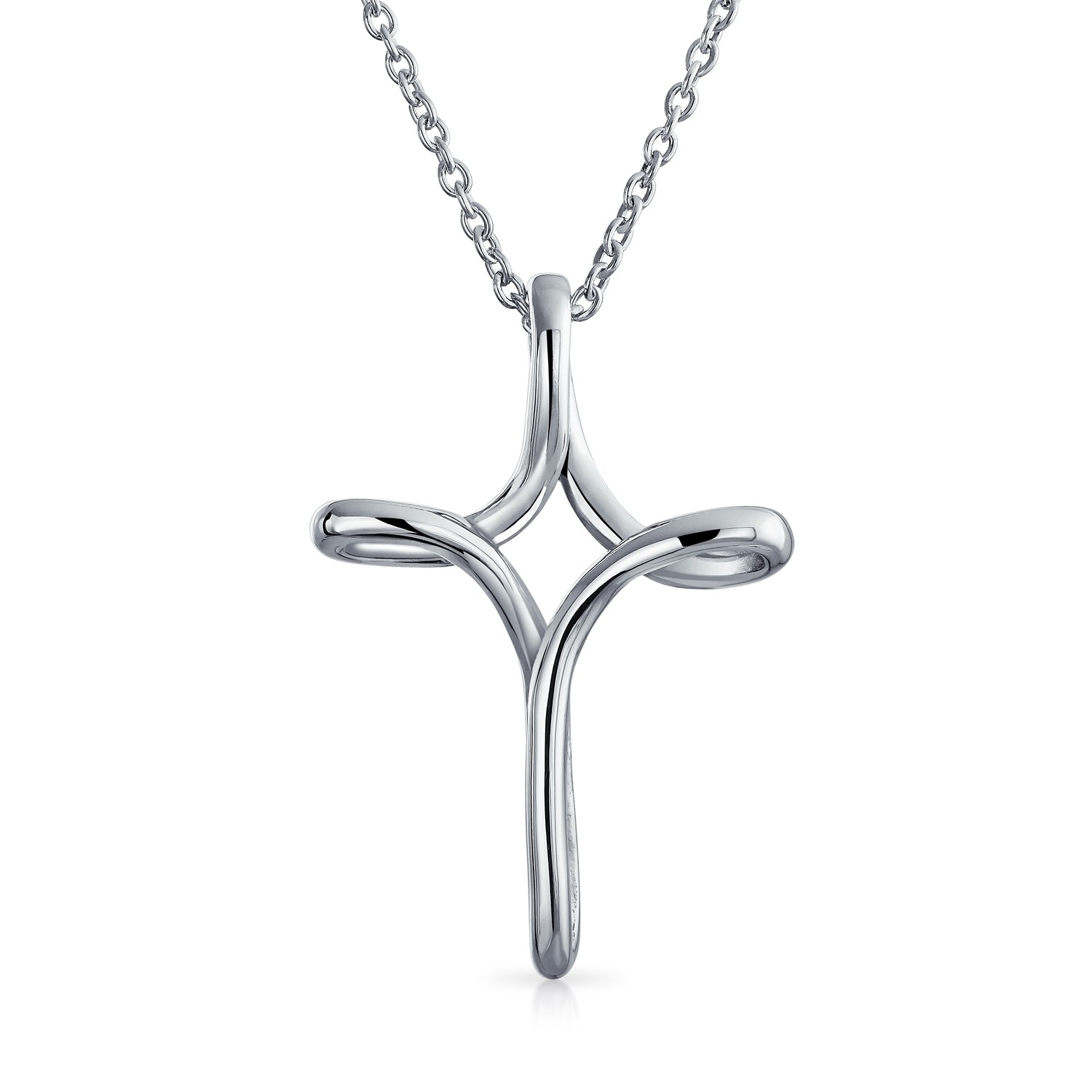 Sterling Silver Trendy Infinity Cross Pendant