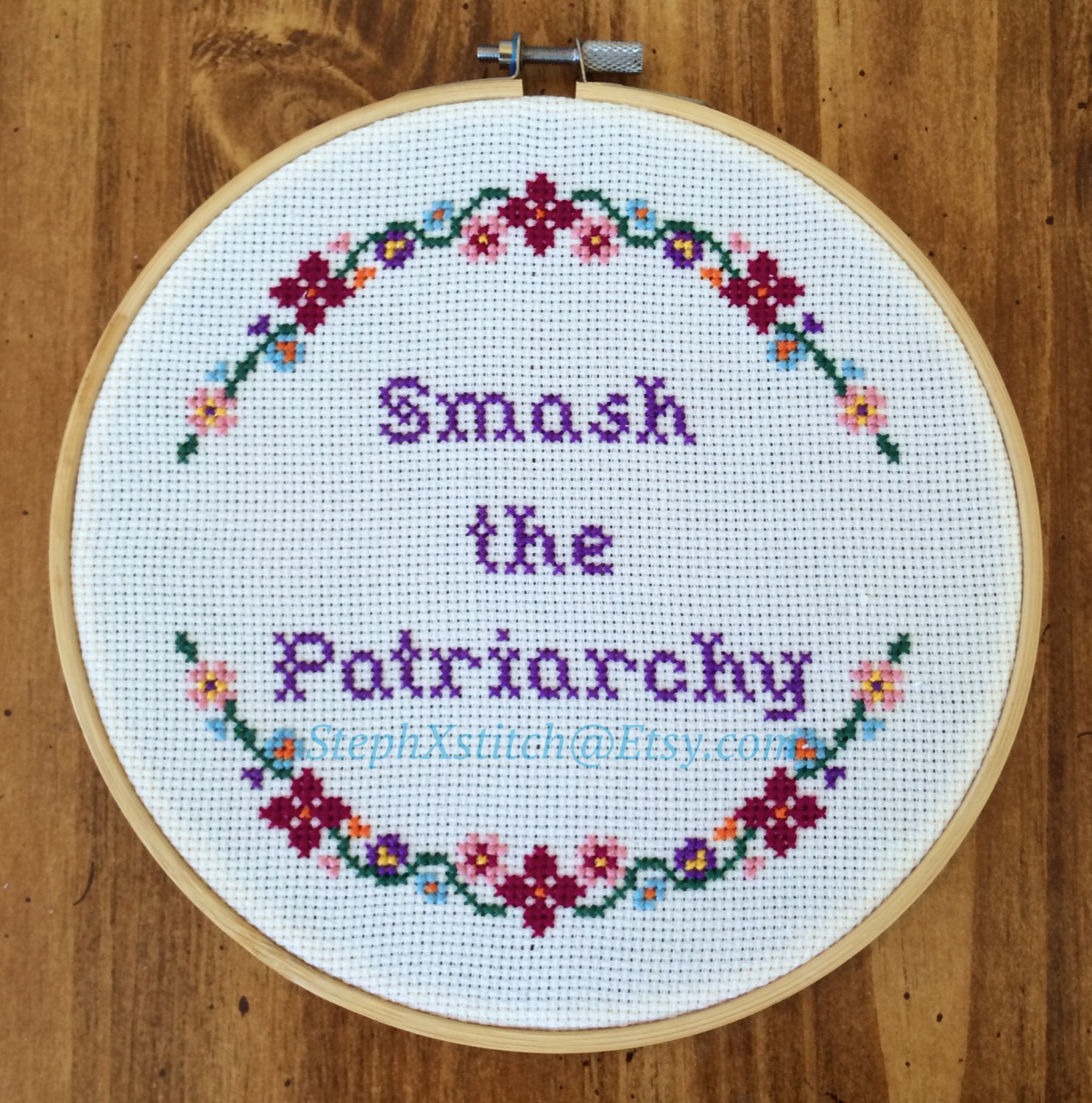 PATTERN Smash The Patriarchy Cross Stitch Feminist Crossstitch