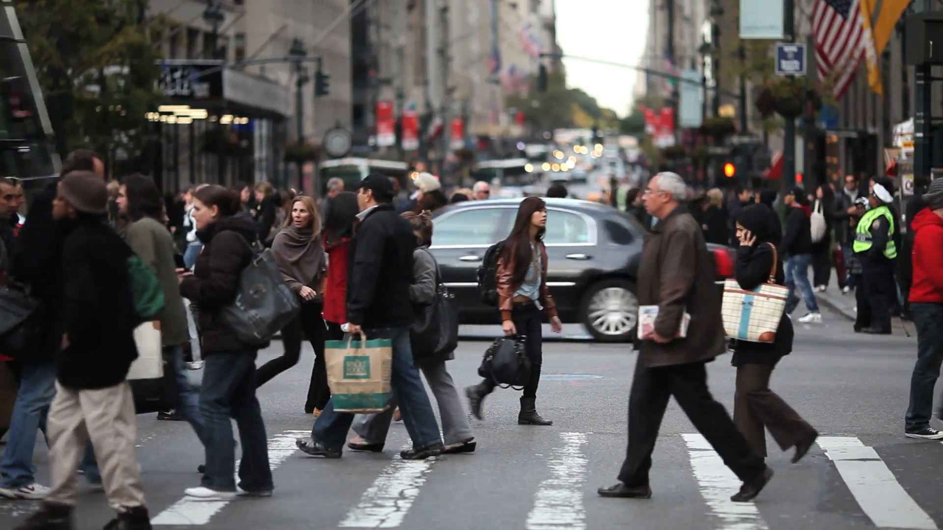 Crowd crossing street new york city NY NYC pedestrian people Stock ...