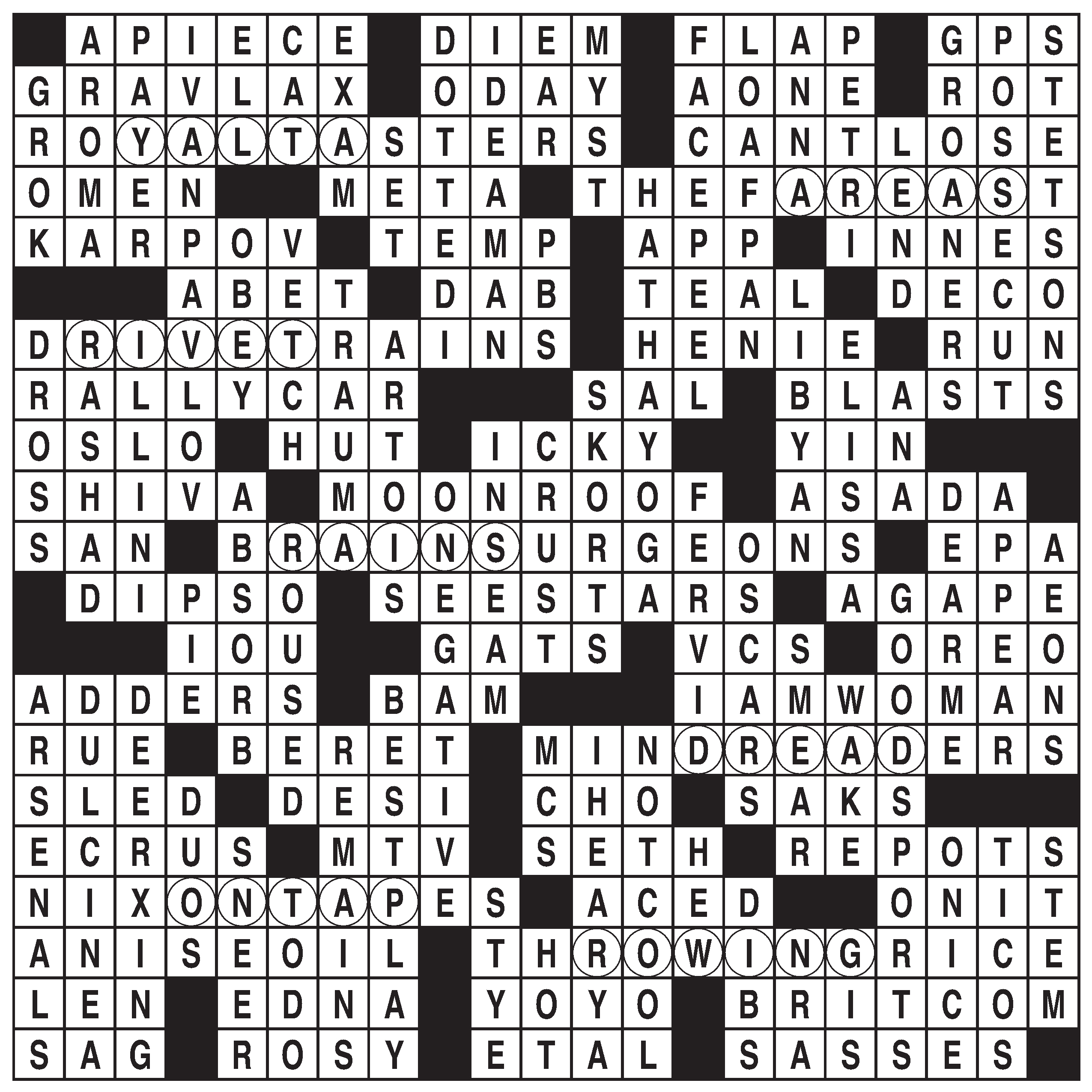 New York Times crossword answers for Dec. 3 | Fort Worth Star-Telegram