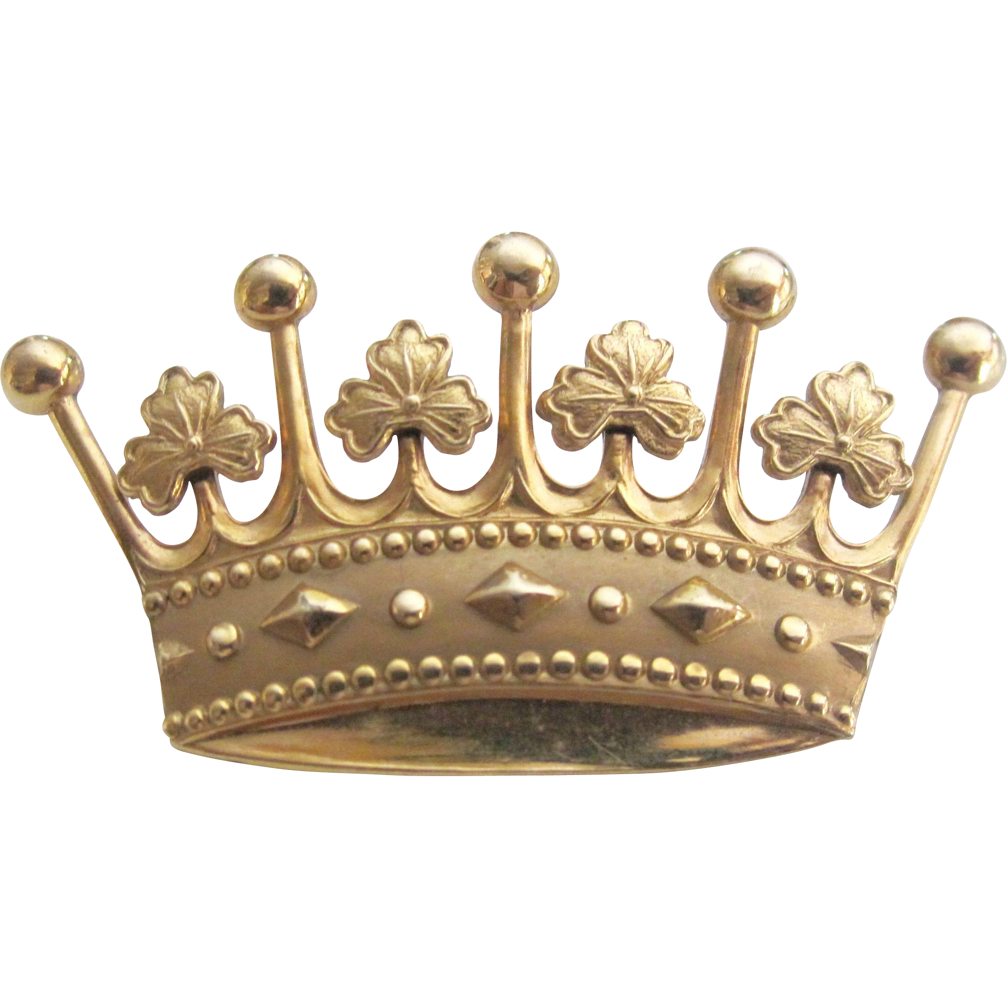 Vintage Gold-Filled Royal Crown Brooch By Lester SOLD | Ruby Lane